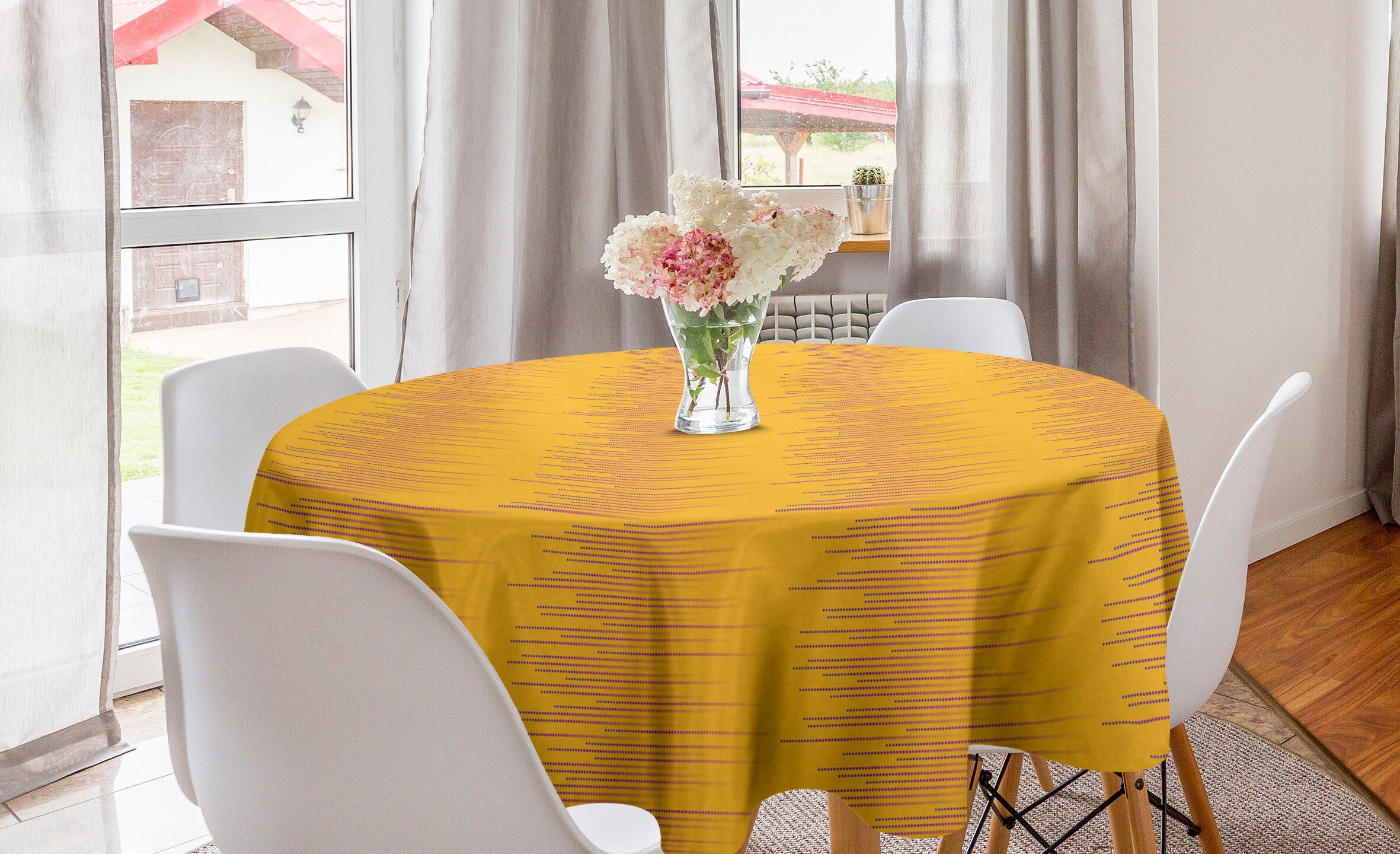 Tischdecke Kreis Tupfen Dekoration, Halbton-Stil Tischdecke Esszimmer Abstrakt Abakuhaus Küche Abdeckung für
