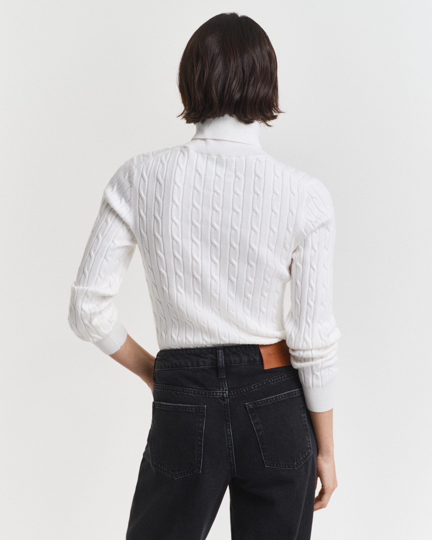 Gant Rollkragenpullover STRETCH COTTON CABLE TURTLENECK mit Zopfmuster