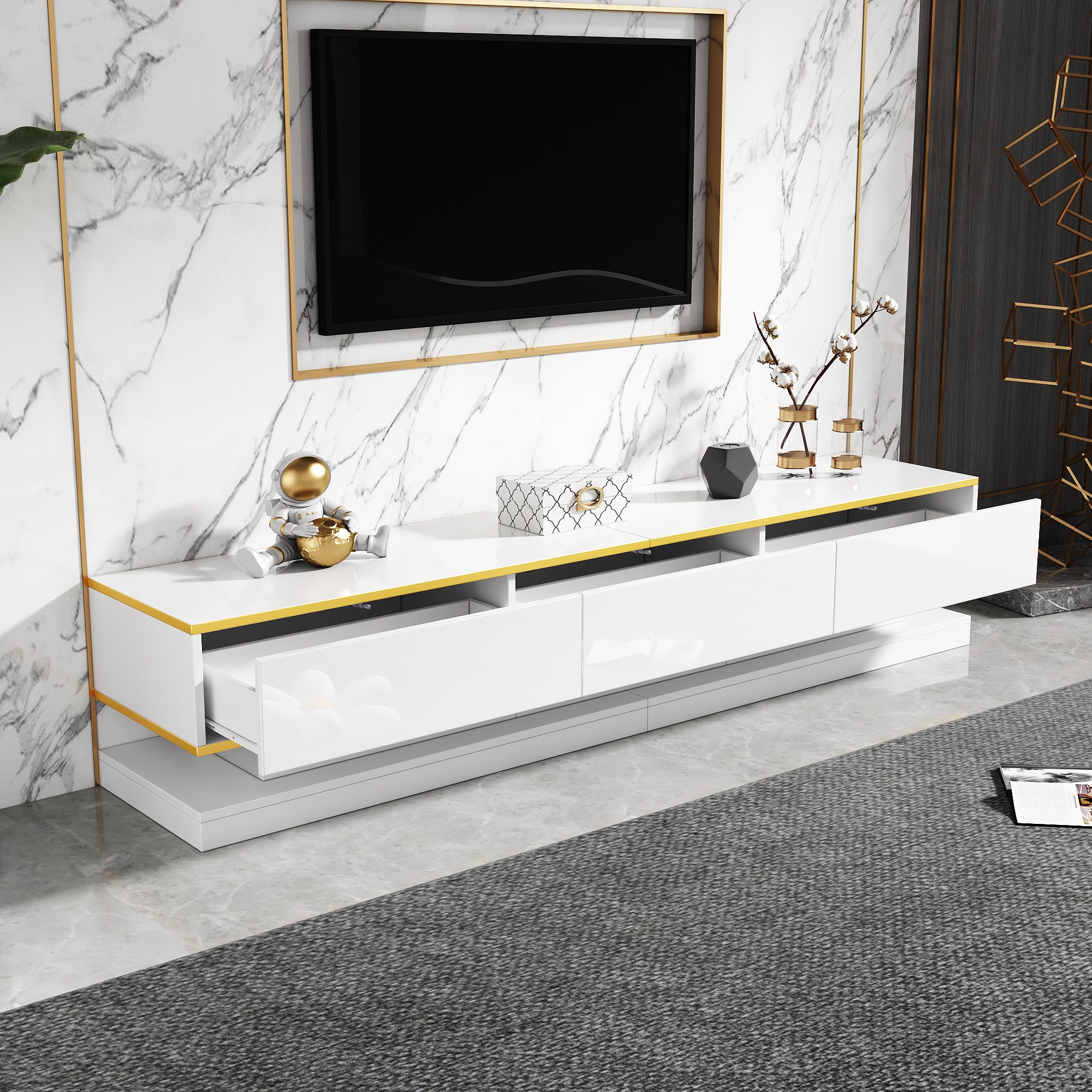 Odikalo Lowboard TV-Schrank TV-Bank mit Stauraum (Modernes TV-Lowboard mit günstig online kaufen