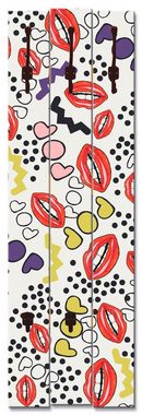 Artland Garderobenleiste Mund mit Pop-Art, teilmontiert