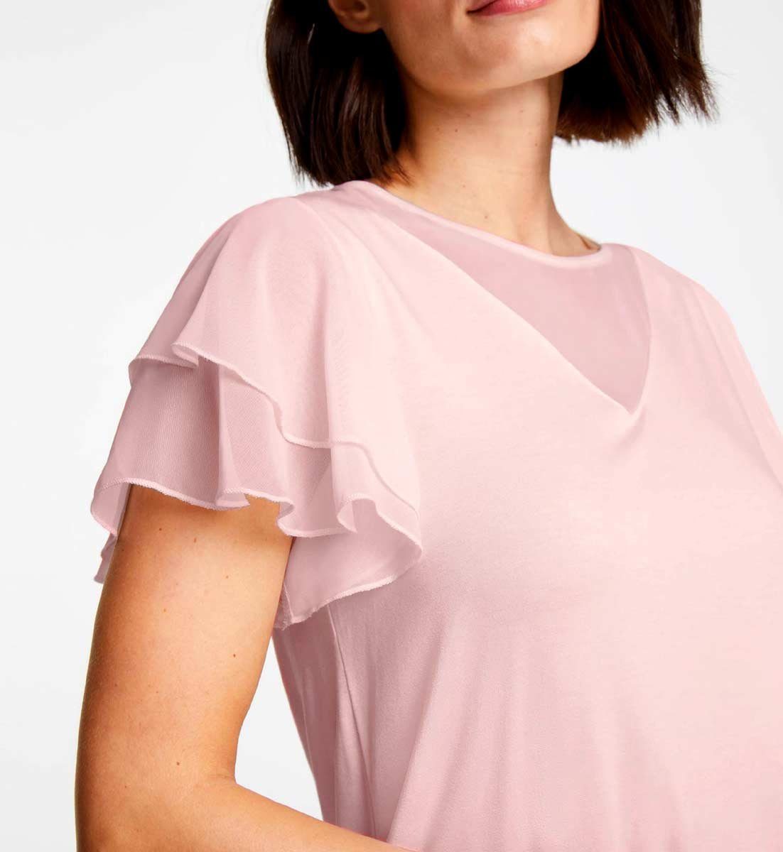 Ashley rosé m. by ASHLEY Damen Designer-Jerseyshirt Volants, heine T-Shirt Brooke BROOKE