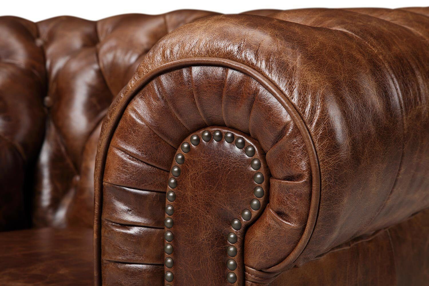 Sitzer Sofa Polster Dreisitzer Chesterfield-Sofa, Neu 3 JVmoebel Sofa Couch Stil Antik Leder