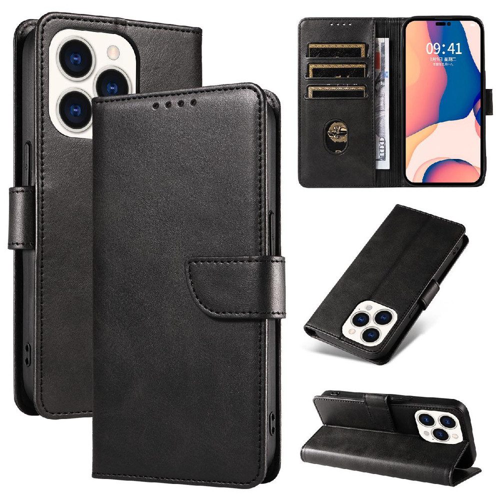 Hurtel Handyhülle Klapphülle Kartenfach Standfunktion 6,3 Zoll, Magnetverschluss, 4 Kartenfächer, Standfunktion
