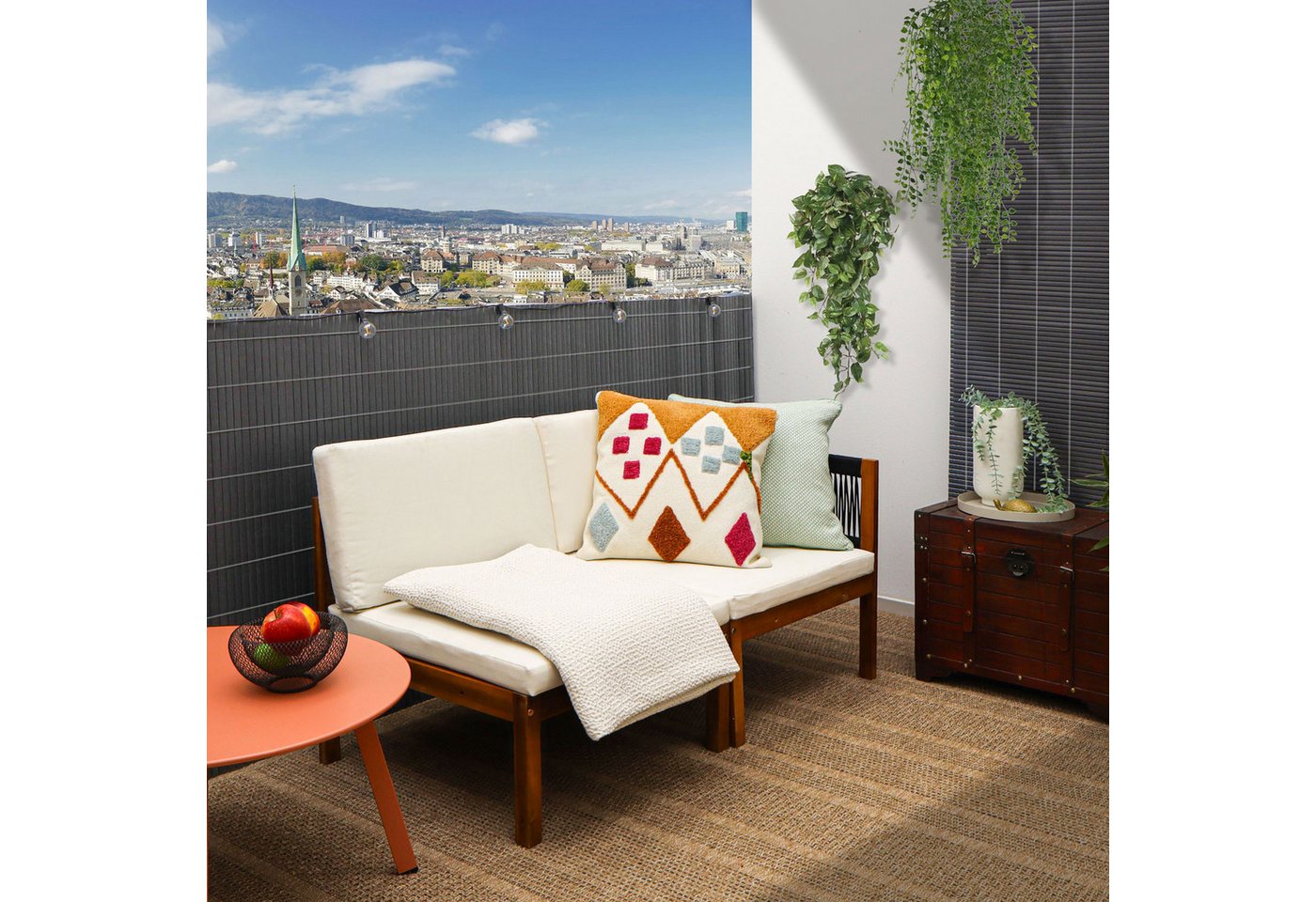 Thumbnail - urfence Sichtschutzzaunmatten 90x300 Sichtschutz Balkon - PVC Sichtschutzmatte Garten - Windschutz, Garten Windschutz Te...