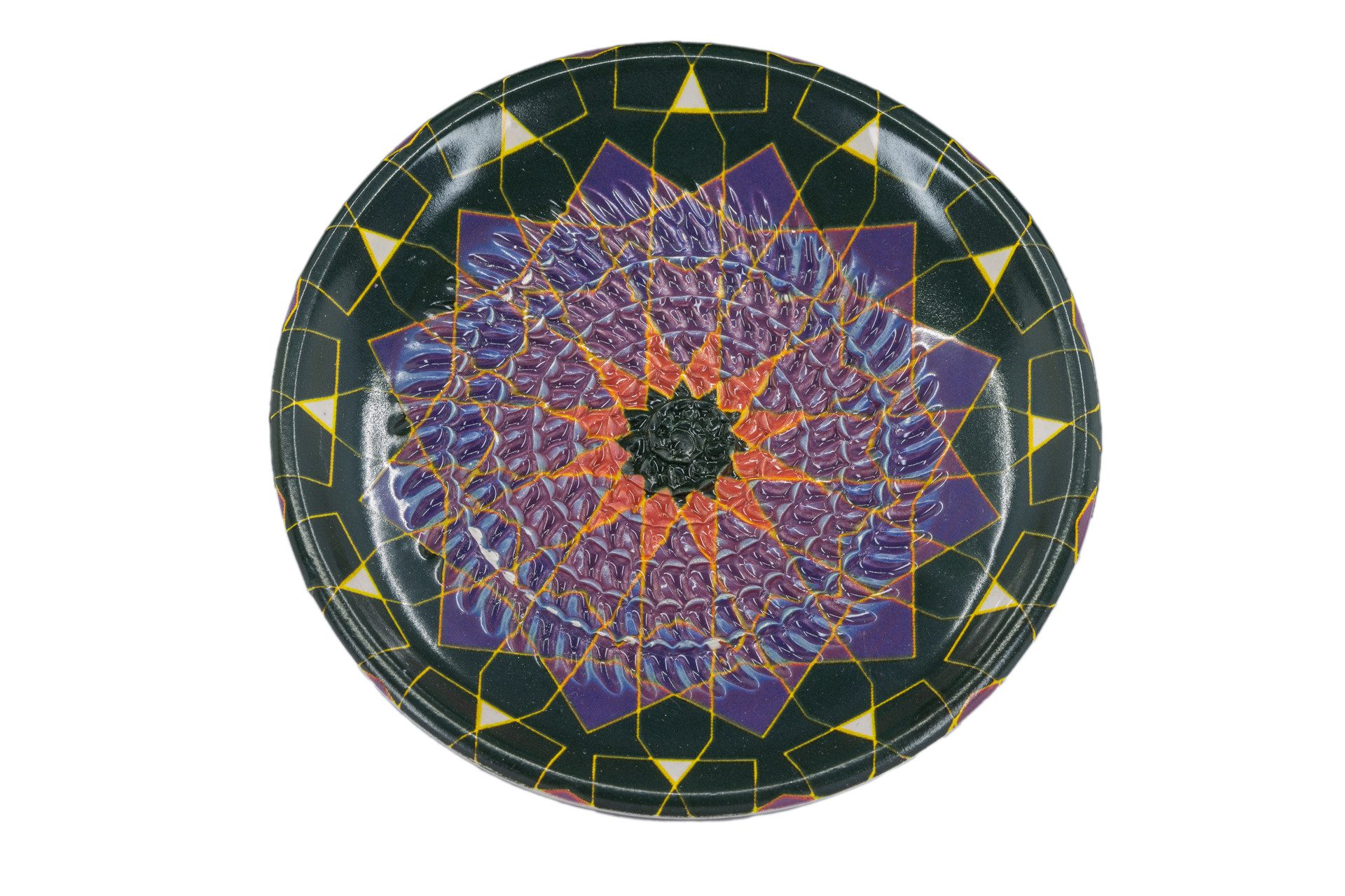 Kaladia Multireibe Reibeteller in Schwarz & Lila, Keramik, handbemalte Küchenreibe - Made in Spain