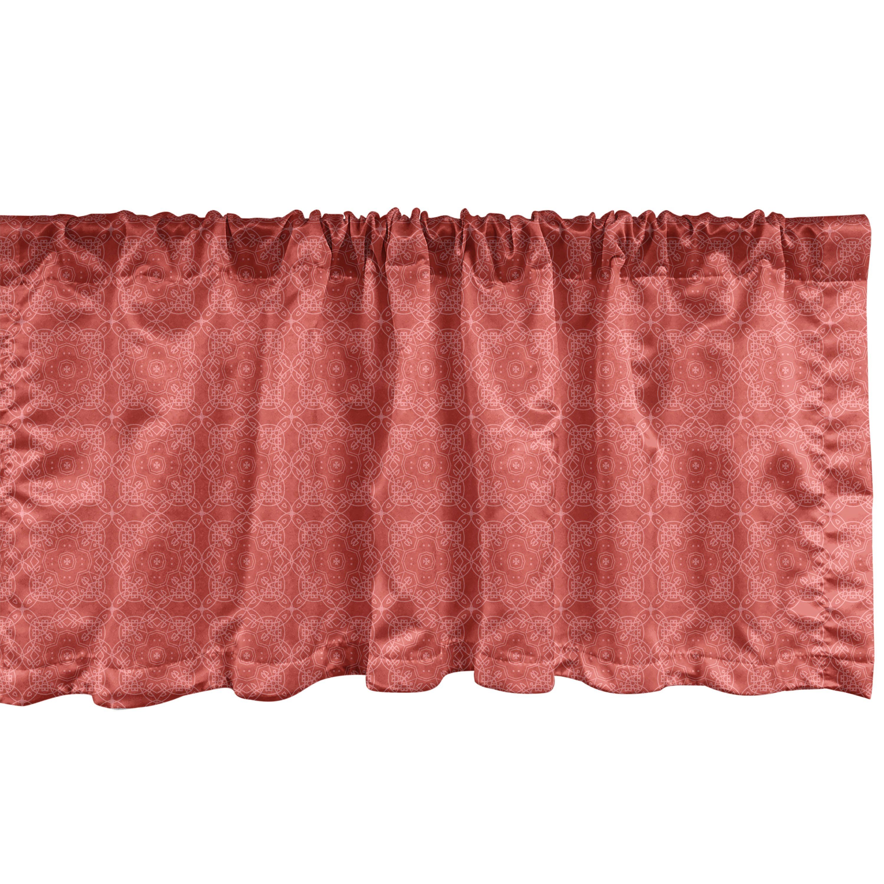 Scheibengardine Vorhang Volant für Küche Schlafzimmer Dekor mit Stangentasche, Abakuhaus, Microfaser, orientalisch geometrische Ornamente