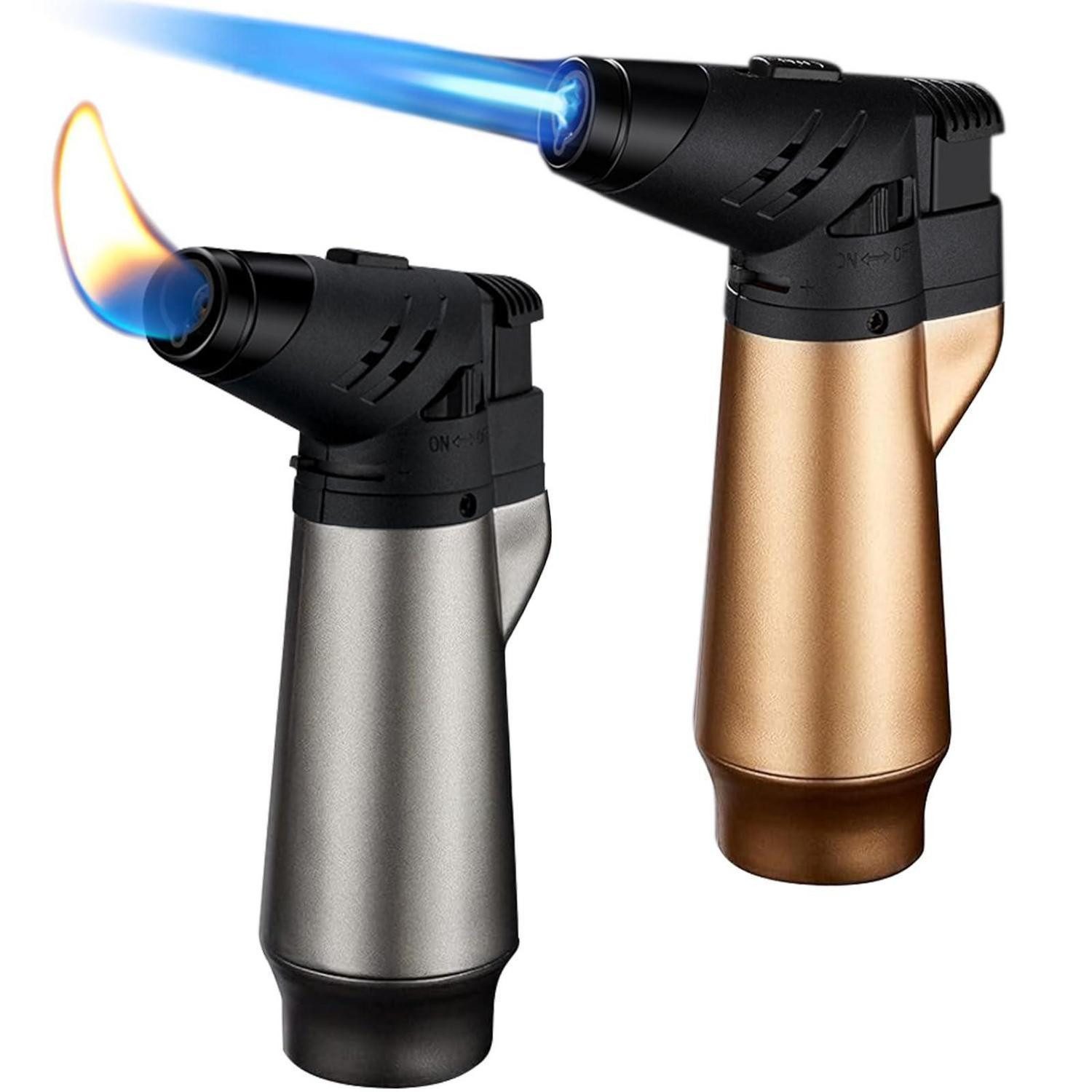 LuxusKollektion Feuerzeuge Jetflamme Feuerzeug 2er Set Gold/Silber (2-St)