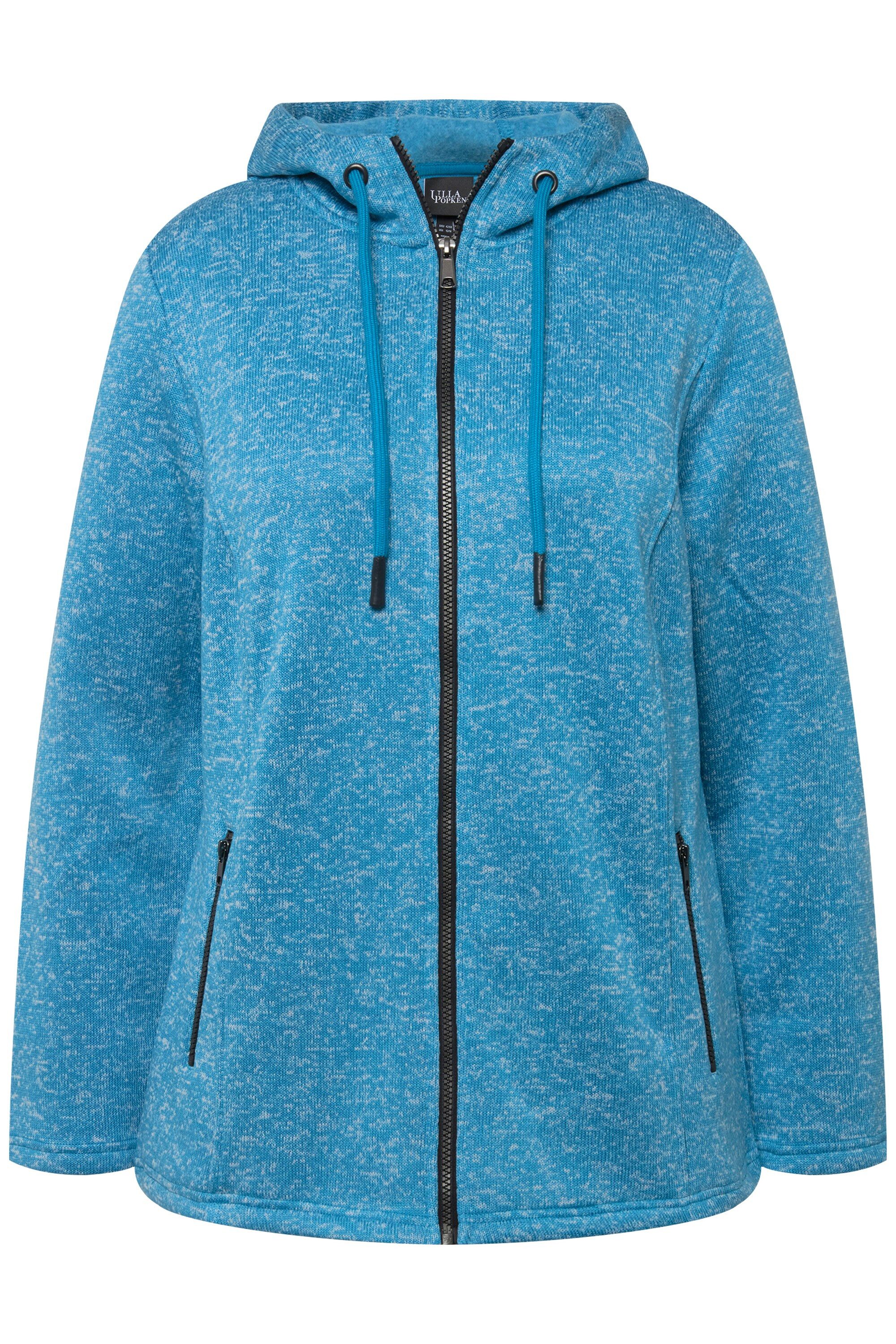Ulla Popken Sweatjacke Strickfleece-Jacke Kapuze Reißverschlusstaschen günstig online kaufen