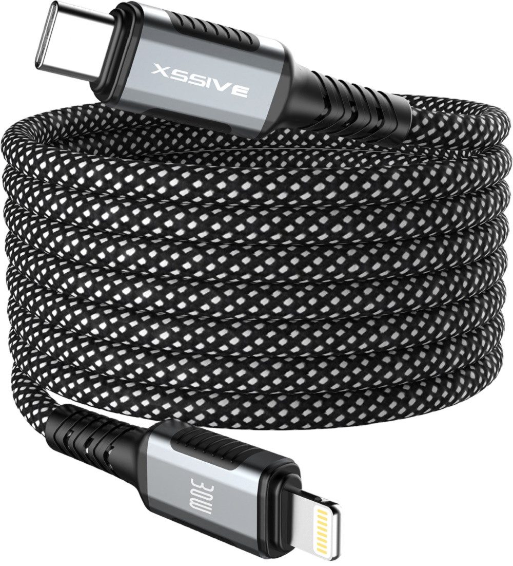 Xssive Xssive Magnetisches Wickelkabel 30W USB-C kompatibel mit iPhone USB-Kabel
