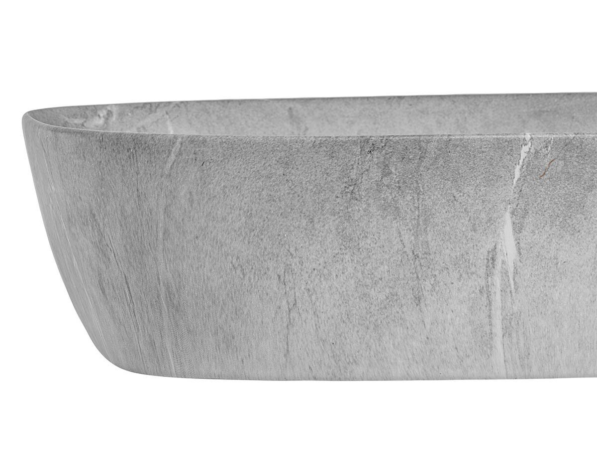 einfachgutemoebel Waschtisch-Set Aufsatz-Waschbecken 50cm marmoriert, Keramik Schale, grau, (Waschbecken, 1-St., Waschbecken) – Bild 4 von 4