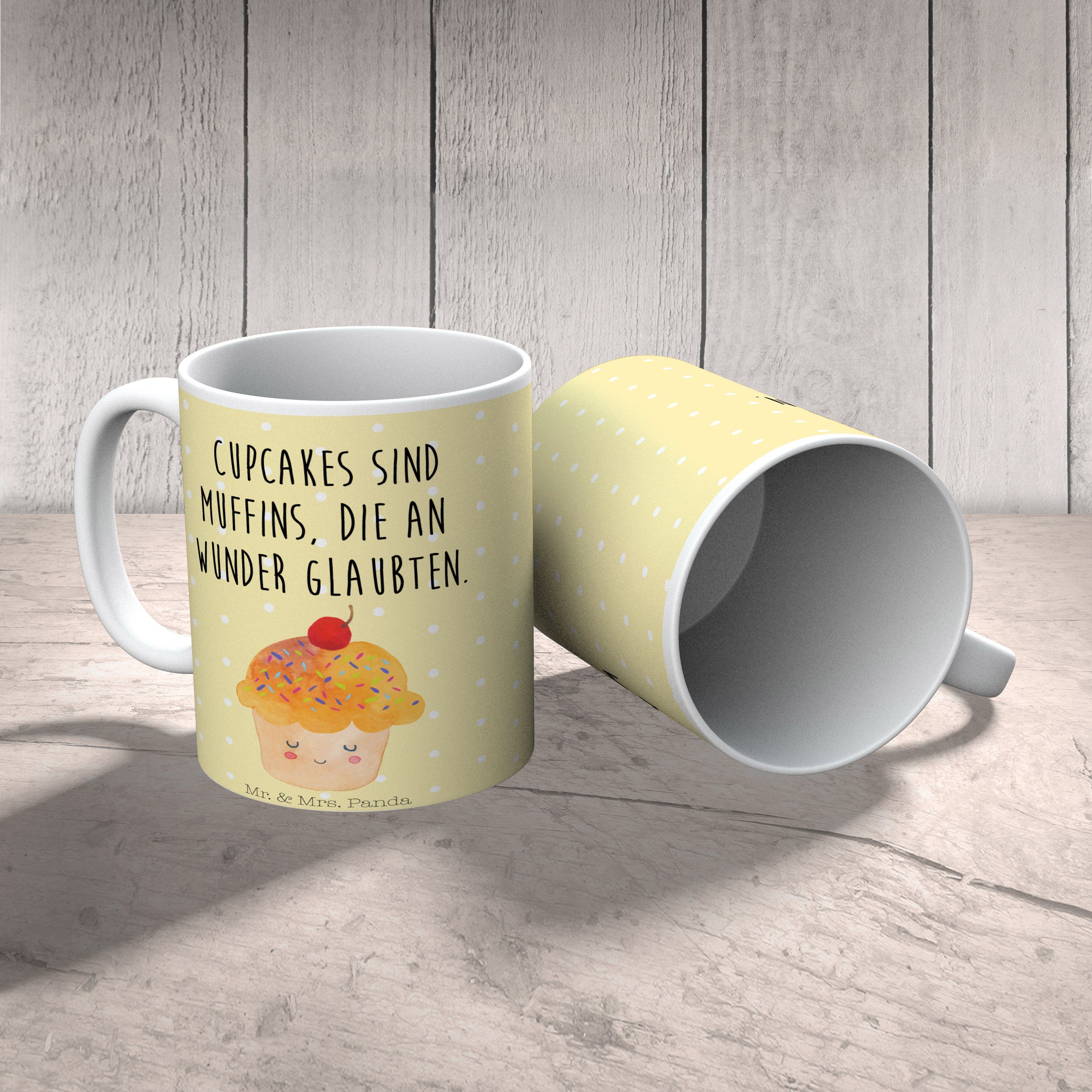 Mr. Spruch, Geschenk, Tasse Küche Keramik Teetasse, Panda Mrs. - & Pastell Ke, Gelb Cupcake Wunder, -