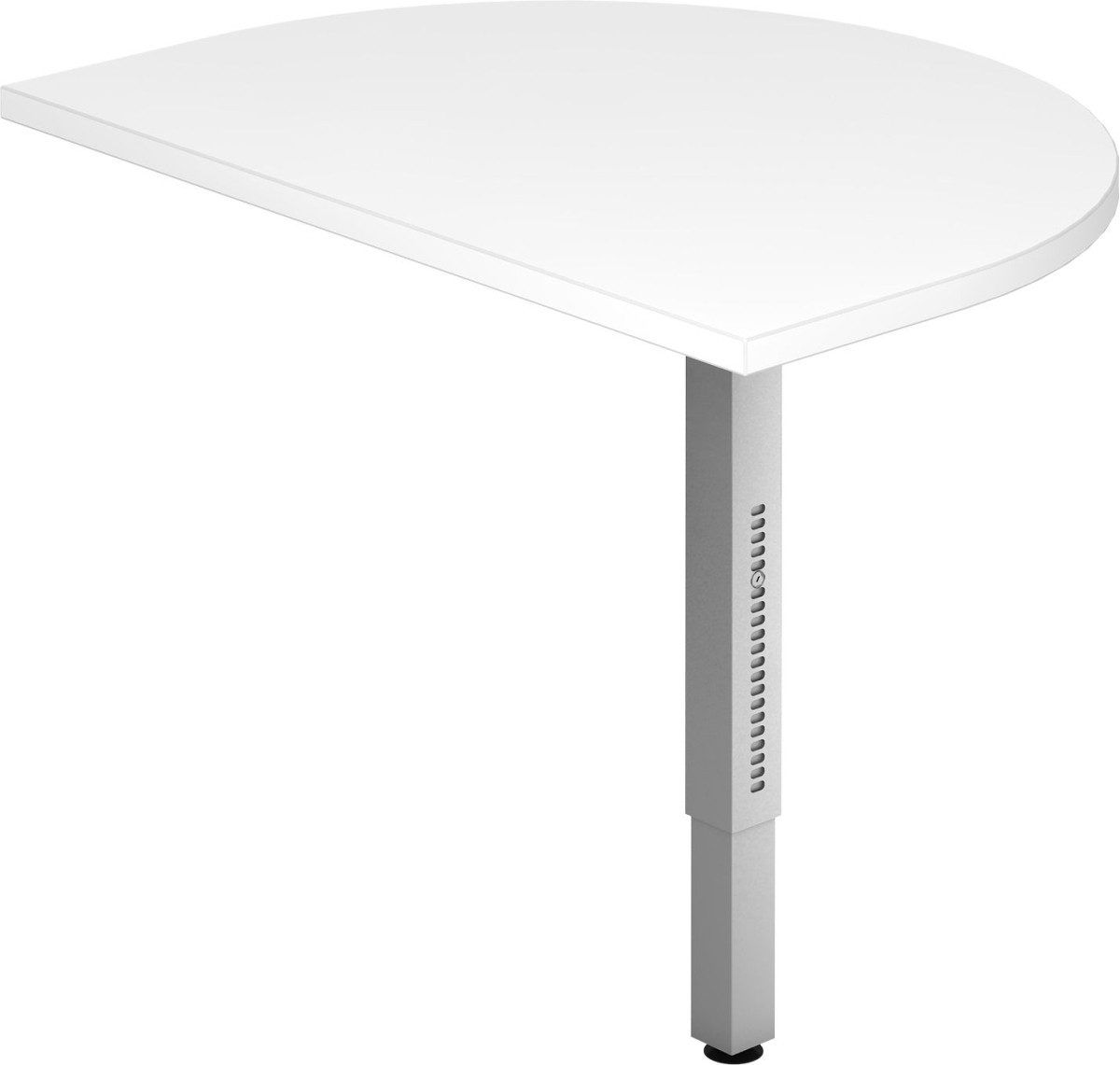 HAMMERBACHER Schreibtisch Anbautisch mit Fuß eckig 60x80cm Weiß/Silber