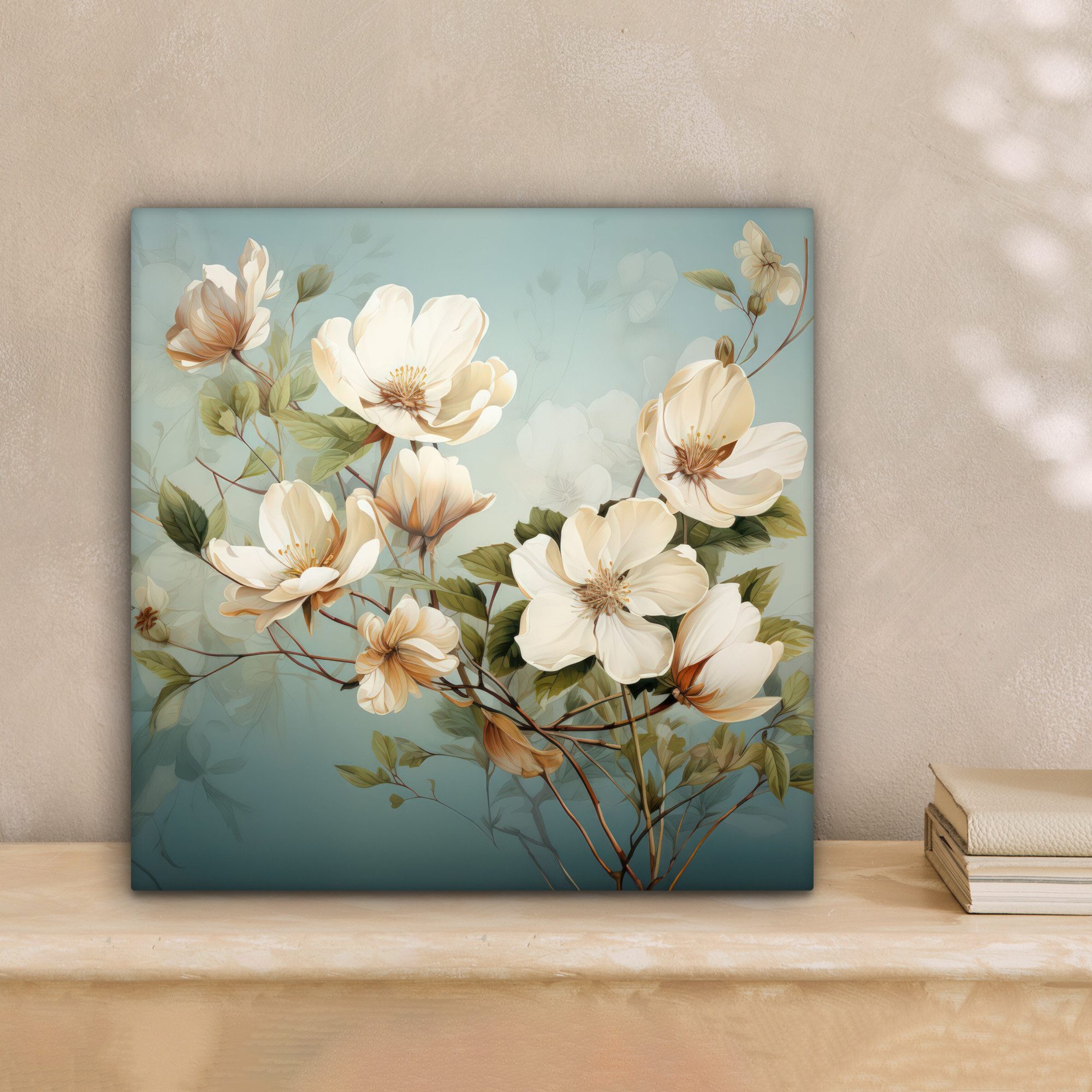 OneMillionCanvasses® Leinwandbild Blumen - Weiß - Natur - Vintage, Fotodruc günstig online kaufen