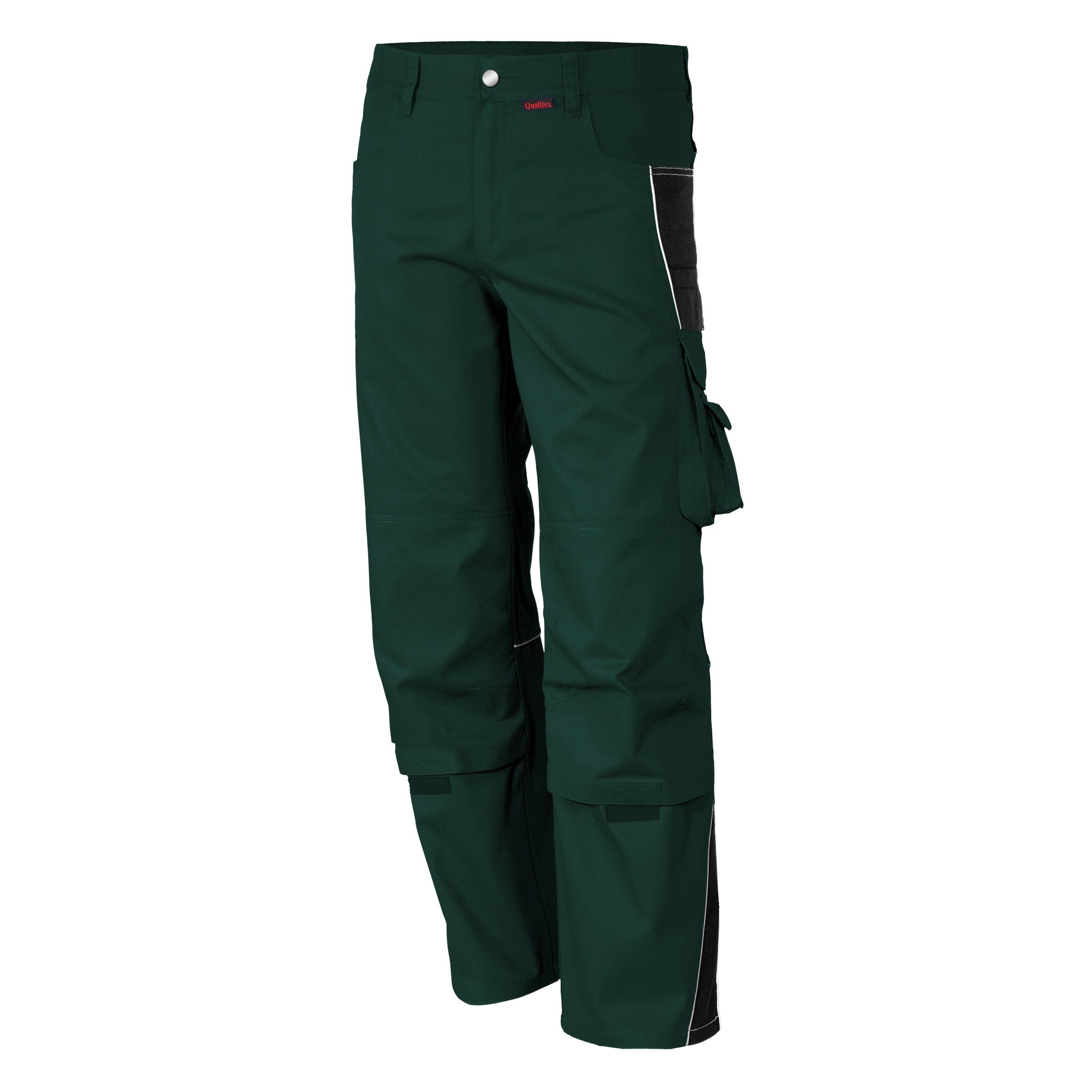 QUALITEX HIGH QUALITY WORKWEAR Arbeitsbundhose PRO Bundhose MG 245 g - PROfessionals-Werkstatthose grün/schwarz