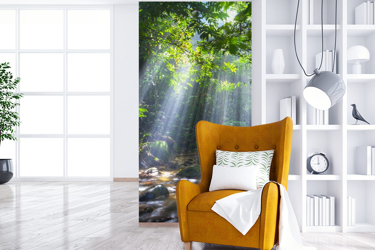 Sonnenstrahlen Fototapete den Küche, von St), die Fototapete Bäume dringen Matt, Schlafzimmer MuchoWow für Malaysia, Vliestapete (2 durch Regenwald in bedruckt, Wohnzimmer