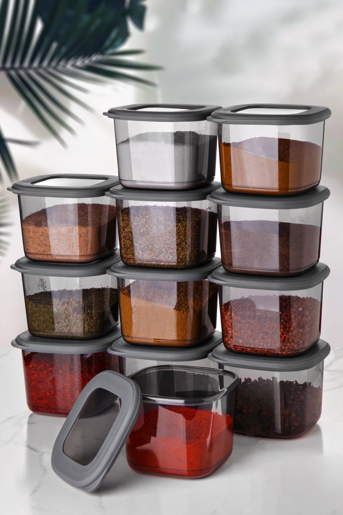Hermia Concept Vorratsdose 100% PLASTIC, 10 x 10 x 9,5 cm / 500 ml (12 Pieces) V8931, (12-tlg)