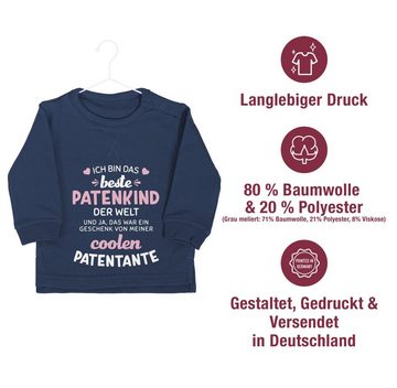 Shirtracer Sweatshirt Ich bin das beste Patenkind der Welt weiß/rosa Patentante