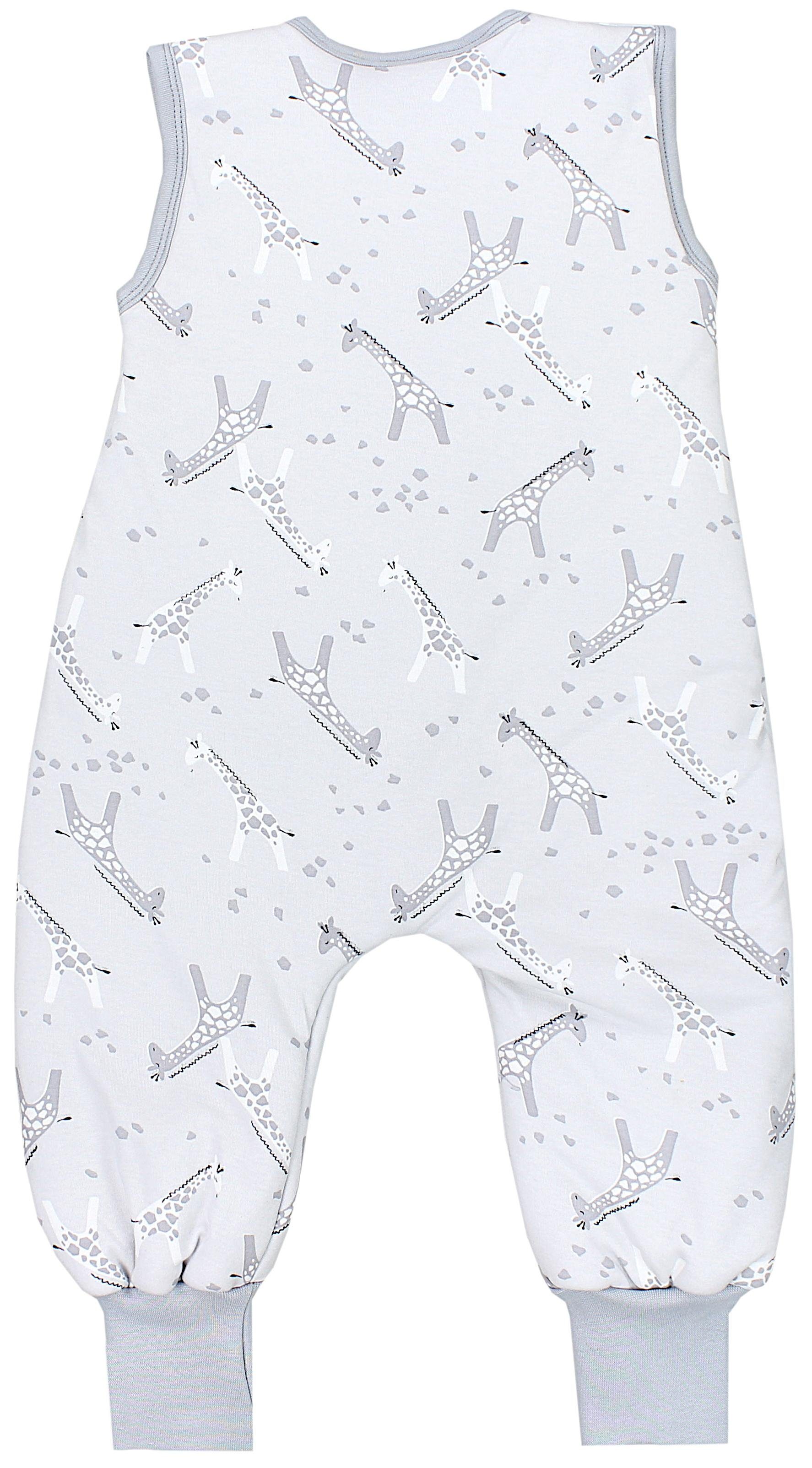 TupTam Babyschlafsack Winter OEKO-TEX Beinen Graue 2,5 zertifiziert Weiß mit Schlafsack Giraffen TOG Unisex