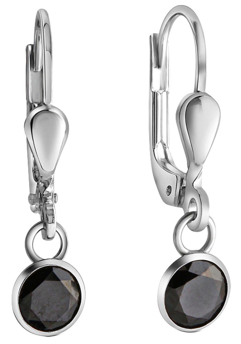 Paar Ohrhänger Schmuck Geschenk Silber 925 Ohrschmuck Patentbrisur Solitär Glitzer