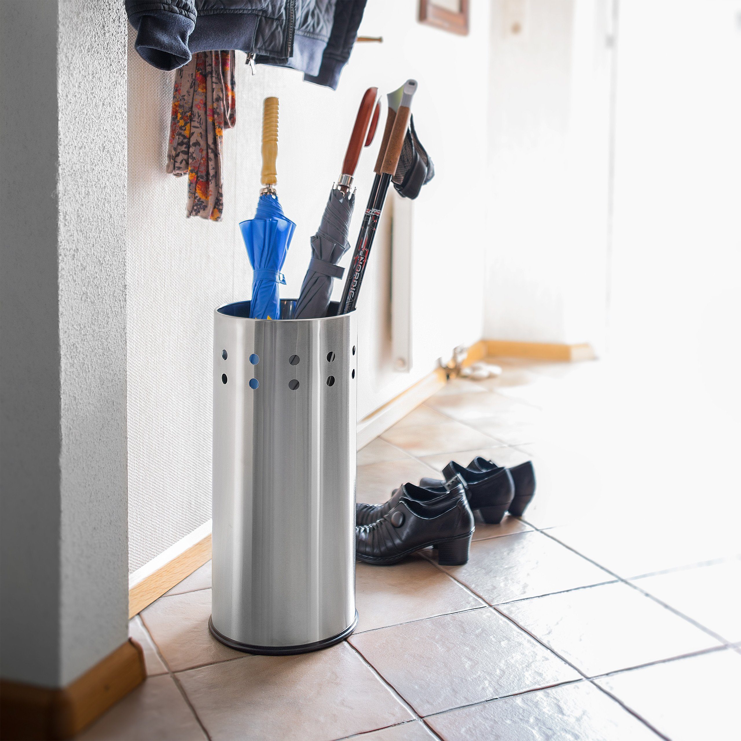 relaxdays Schirmständer aus Edelstahl mit Einleg günstig online kaufen