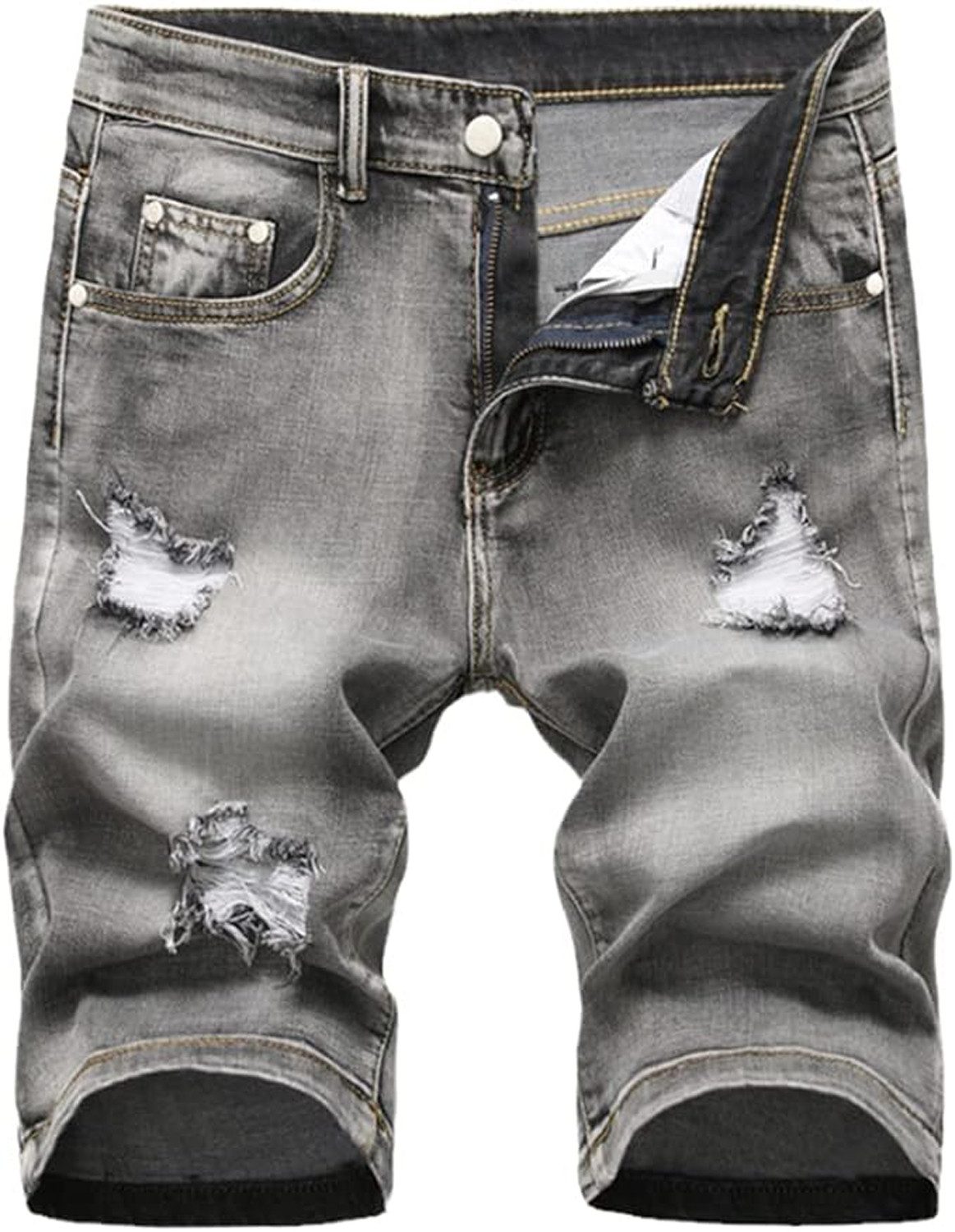 KIKI Ankle-Jeans Herrenhose aus Stretch-Denim mit mittlerem Riss