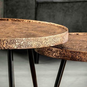 RINGO-Living Beistelltisch Massivholz Couchtisch Alaula in Bronze-matt und Schwarz-matt, Möbel