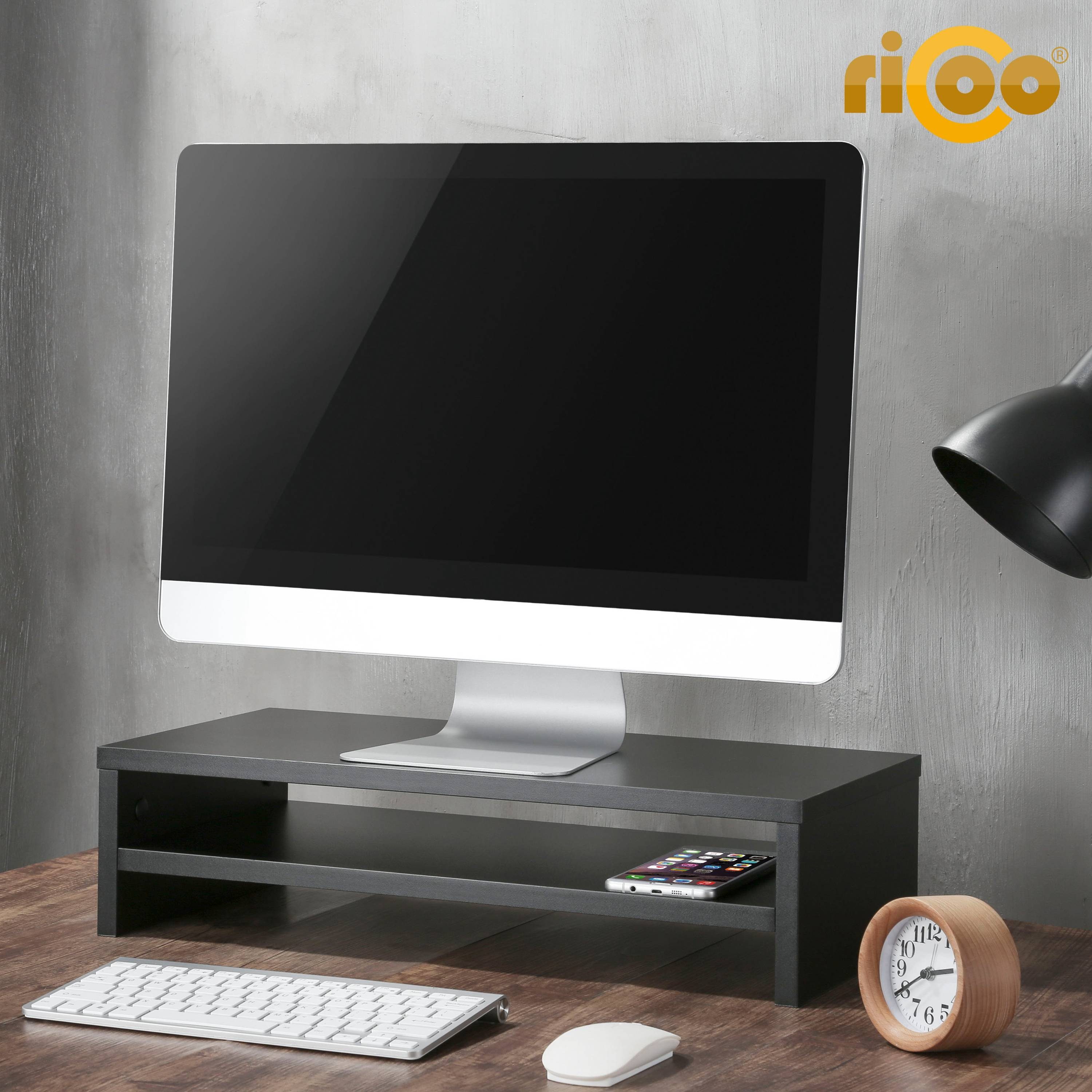 Monitorerhöhung FS0114-S, Schreibtisch Tisch RICOO Aufsatz Bildschirm Schwarz Schreibtischaufsatz Monitorständer