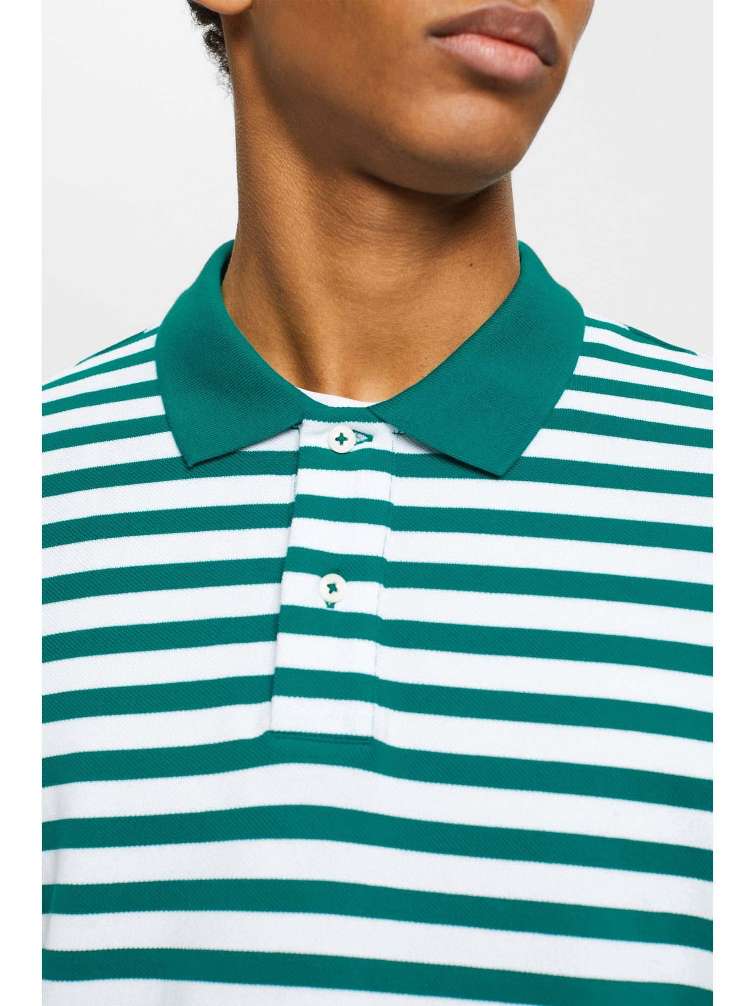 Slim-Fit-Poloshirt Gestreiftes EMERALD Poloshirt GREEN Esprit