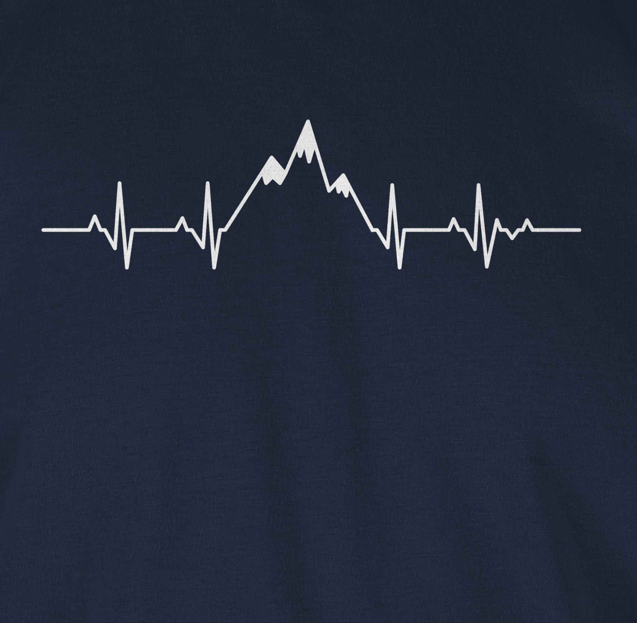 Shirtracer T-Shirt Herzschlag Berge Blau und Symbol Navy Zeichen Outfit 02