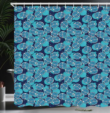 Abakuhaus Duschvorhang Moderner Digitaldruck mit 12 Haken auf Stoff Wasser Resistent Breite 175 cm, Höhe 180 cm, Türkisblau exotische Granatapfel