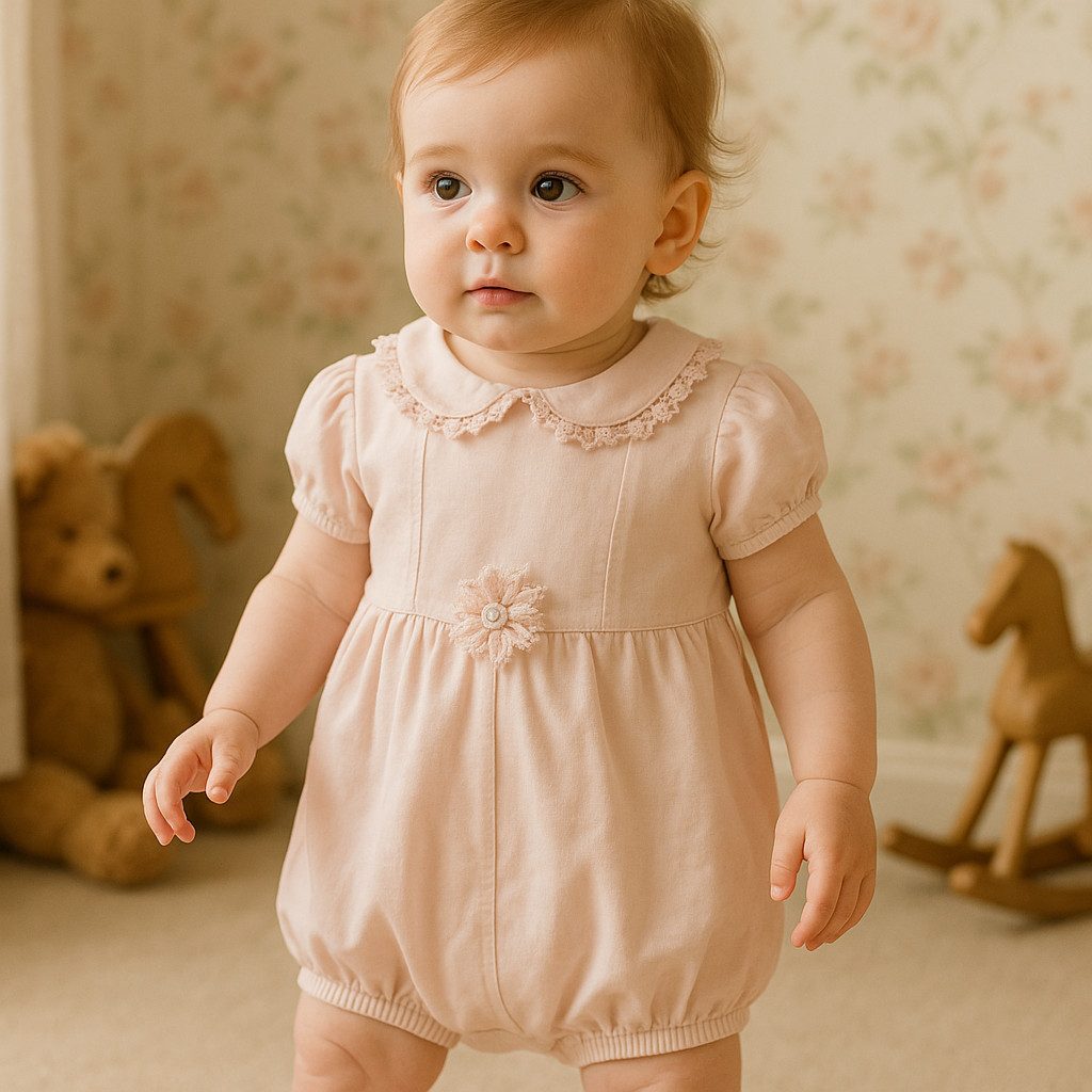 Lorey Medtec Strampler Baby Mädchen Strampler kurz, Rosa, 100% Baumwolle