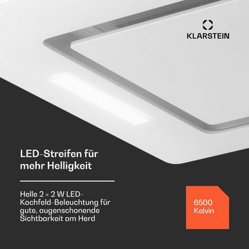 Klarstein Deckenhaube Serie CGCH3-HektorEco-52WH Hektor, Dunstabzugshaube Einbau Abluft Umluft LED Touch