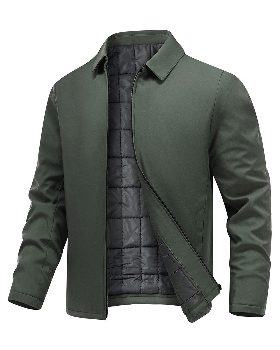 Allthemen Winterjacke mit Reißverschluss Bomberjacke Herren gefüttert Übergangsjacke