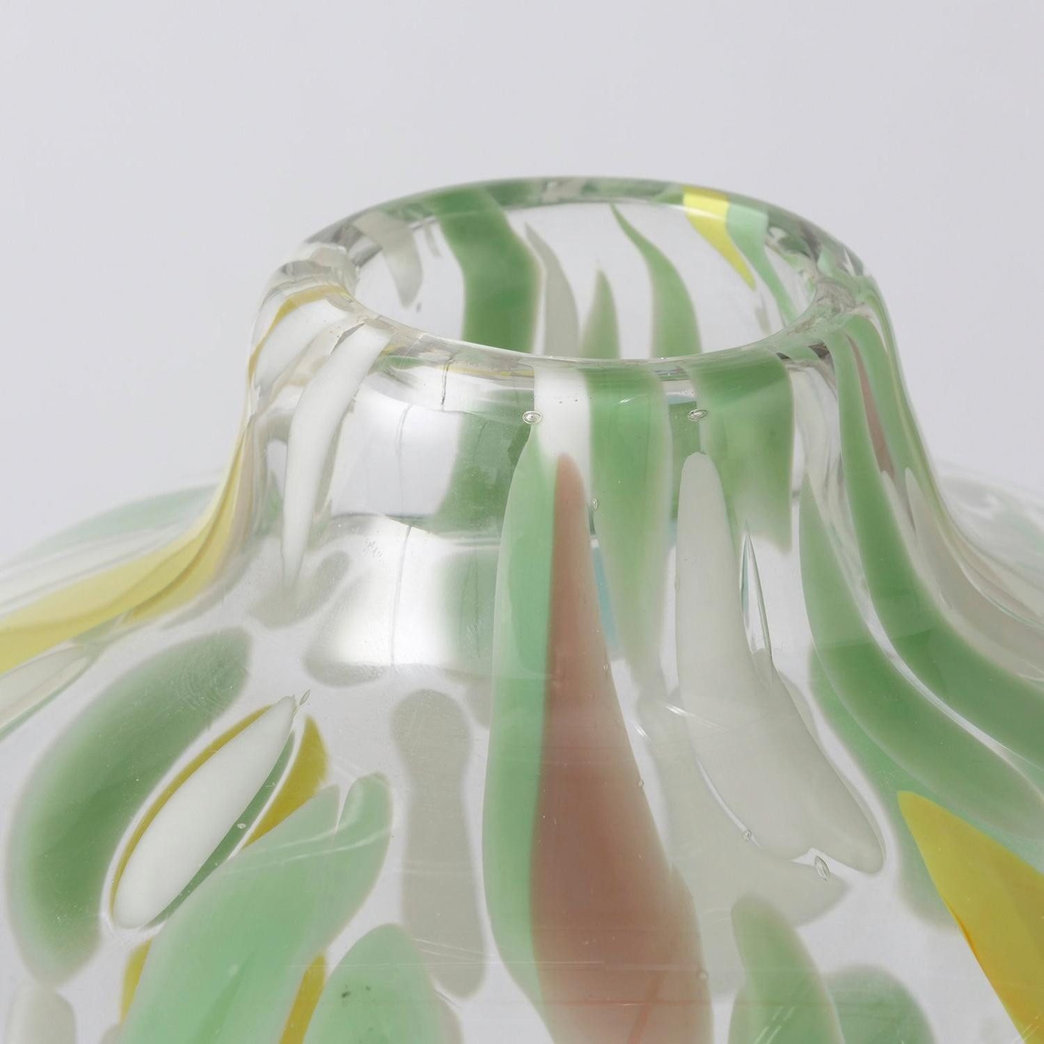 BOLTZE GRUPPE GmbH Dekovase GREENA, Ø 13 x H 17 cm, Grün, Weiß, Gelb, (1 St), geflammtes und gefärbtes Glas