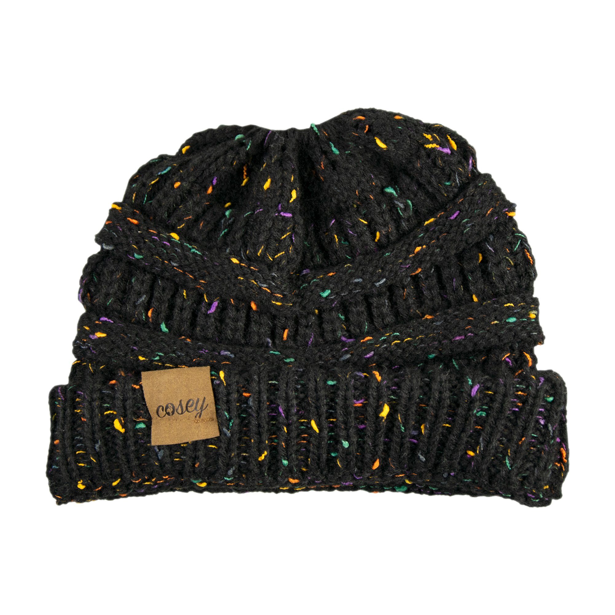 cosey Strickmütze Pferdeschwanz-Mütze mit Zopfloch für günstig online kaufen