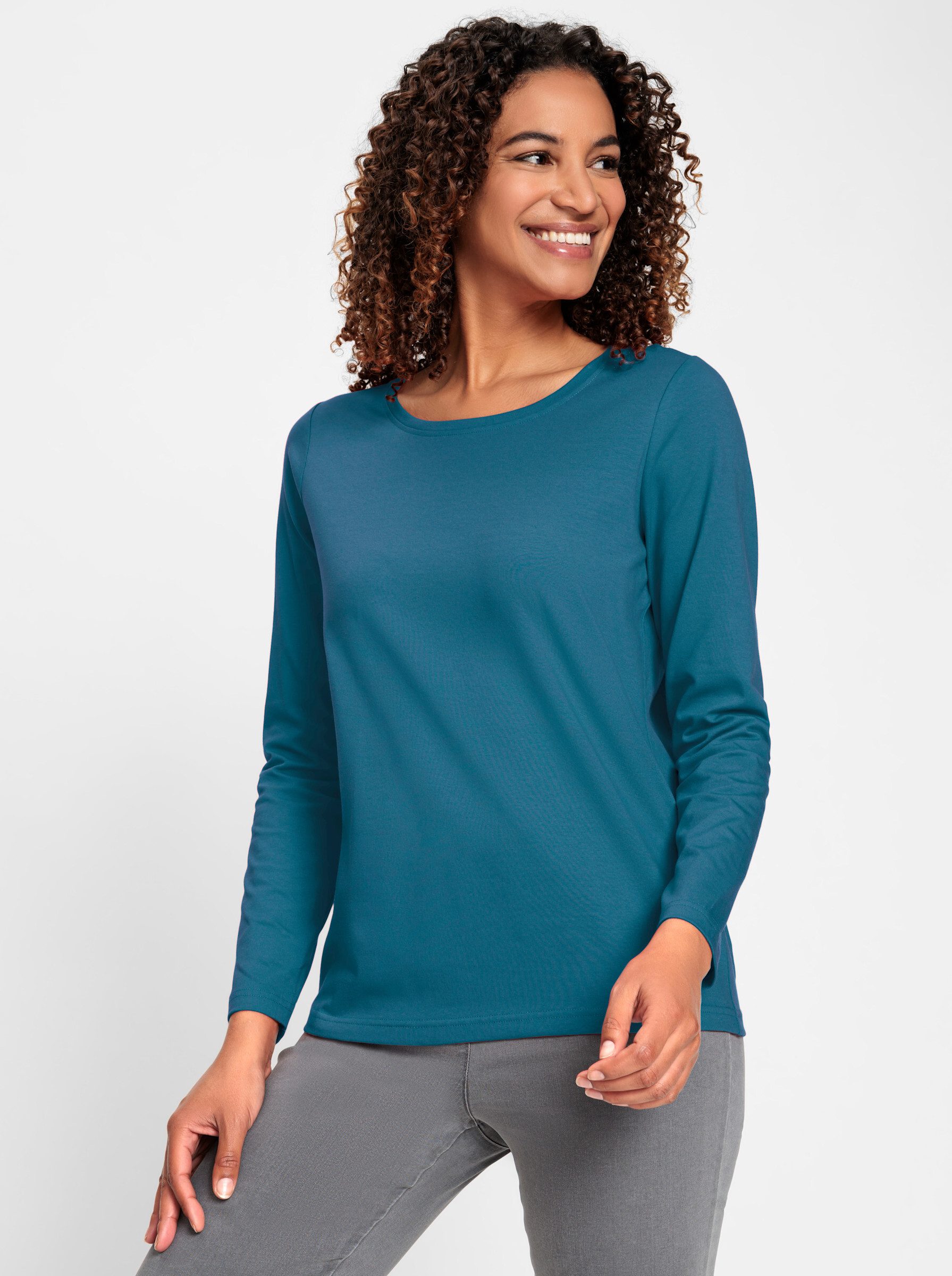 Rundhalsshirt "Rundhals-Shirt" 1 Stk. tlg. günstig online kaufen