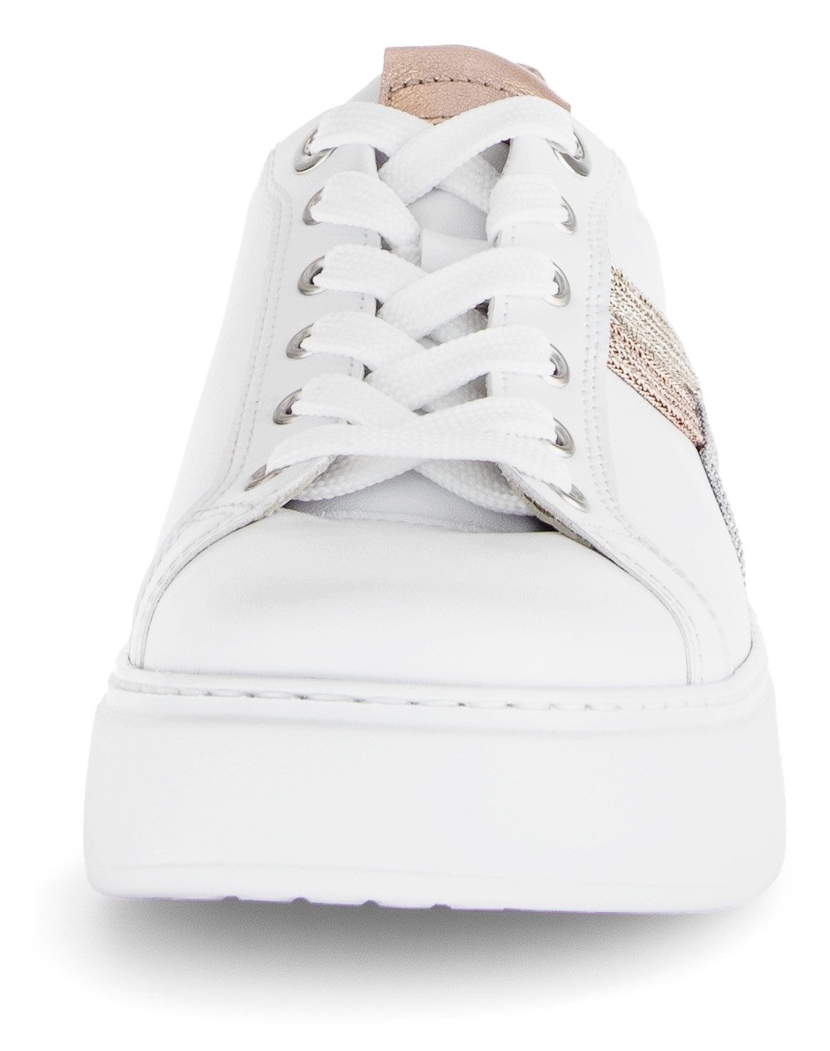 Gabor FLORENZ Plateausneaker, Freizeitschuh, Halbschuh, Schnürer, Kontrastbesätze, Weite G (weit)