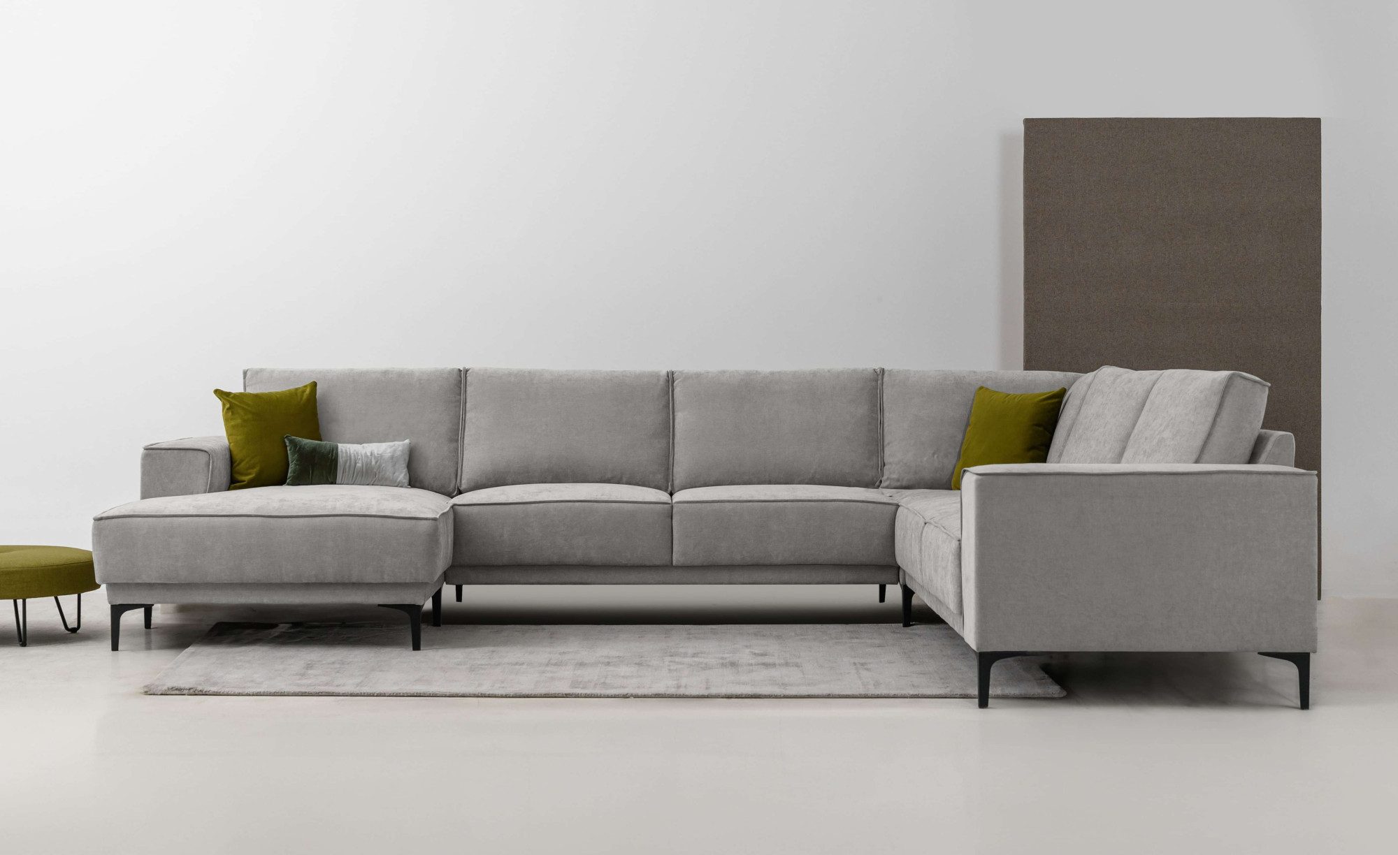 Places of Style Wohnlandschaft "XXL Sofa Oland, Struktur, Flachgewebe, Luxu günstig online kaufen