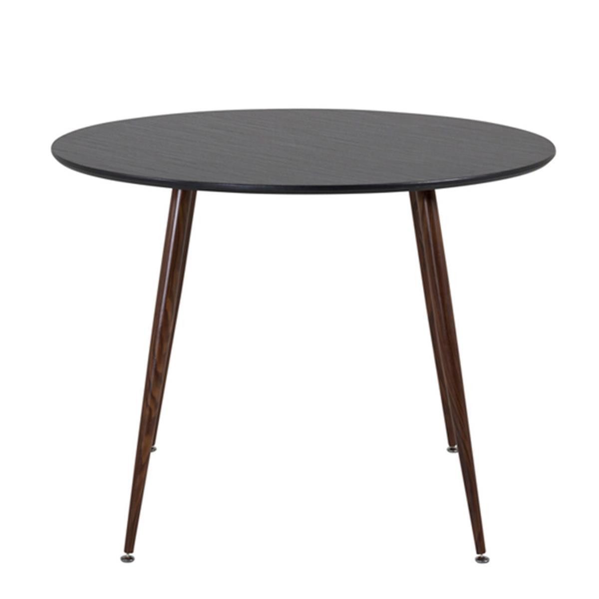 BOURGH Esstisch PLAZA Esszimmertisch Ø100x75cm - Runder Esstisch in Schwarz/Walnuss, Tisch in modernem Design