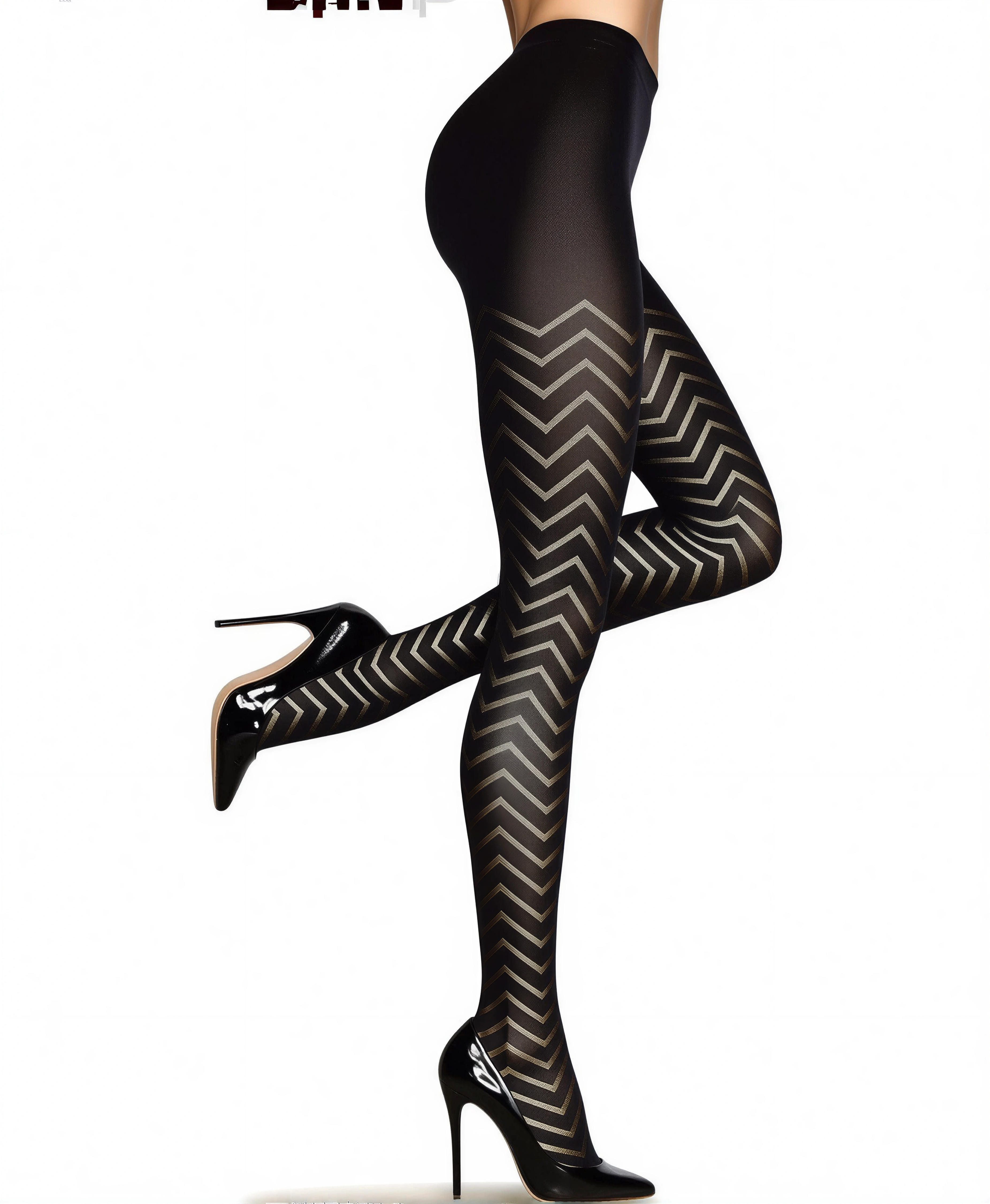 Sympatico Feinstrumpfhose Damen mit Streifen ARIELLA schwarz-S 60 DEN 60 DEN (1 St. 1er-Pack) Semi-blickdicht & matt
