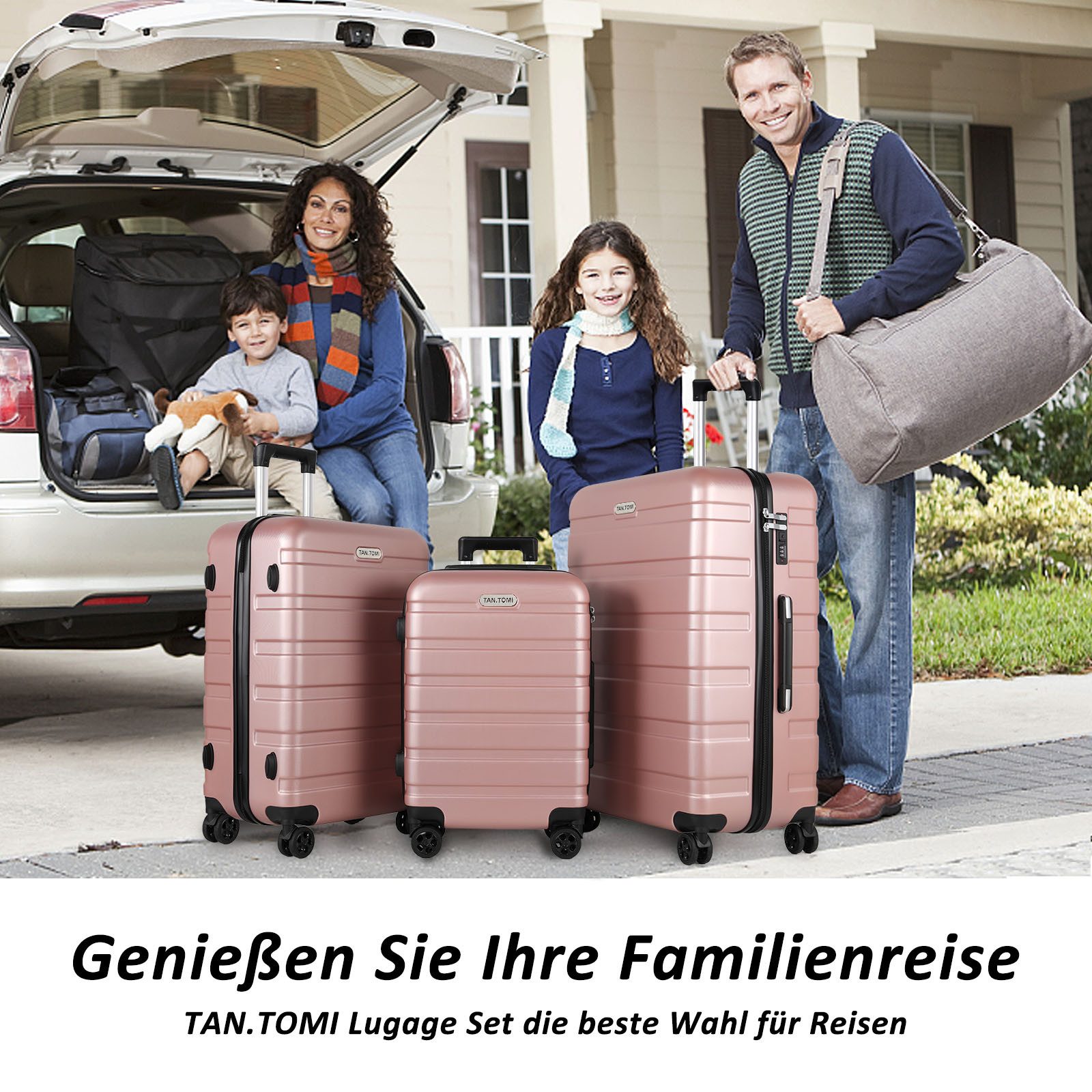TAN.TOMI Handgepäckkoffer Koffer Hartschale Leicht Reisekoffer ABS Geräumig Haltbar(M L XL), 4 Rollen, Trolley Handgepäck Große Kapazität mit 4 Rollen und Zahlenschloss