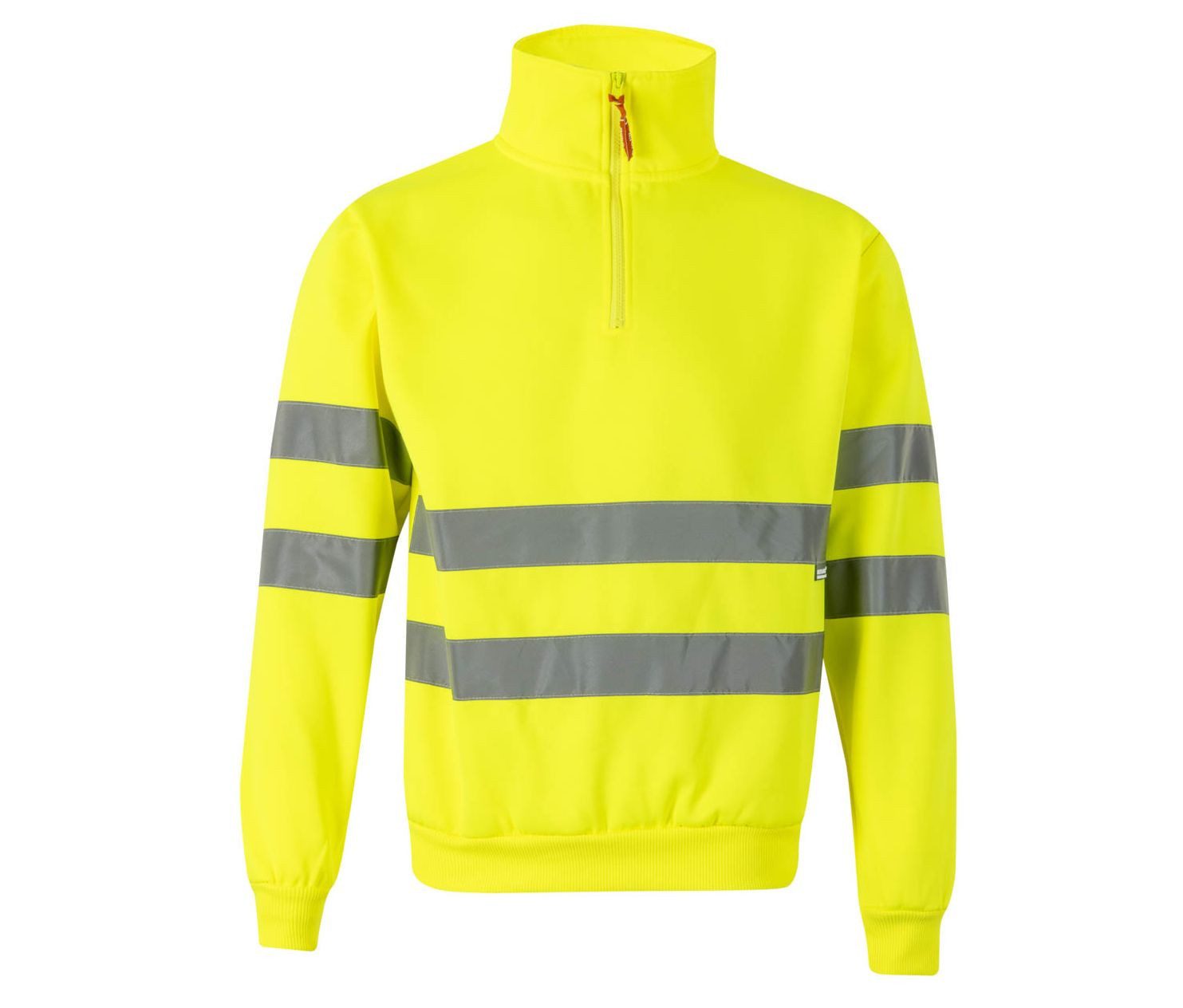 Velilla Sweatshirt Warnschutz Sweatshirt mit 1/4 Reißverschluss und Reflexstreifen