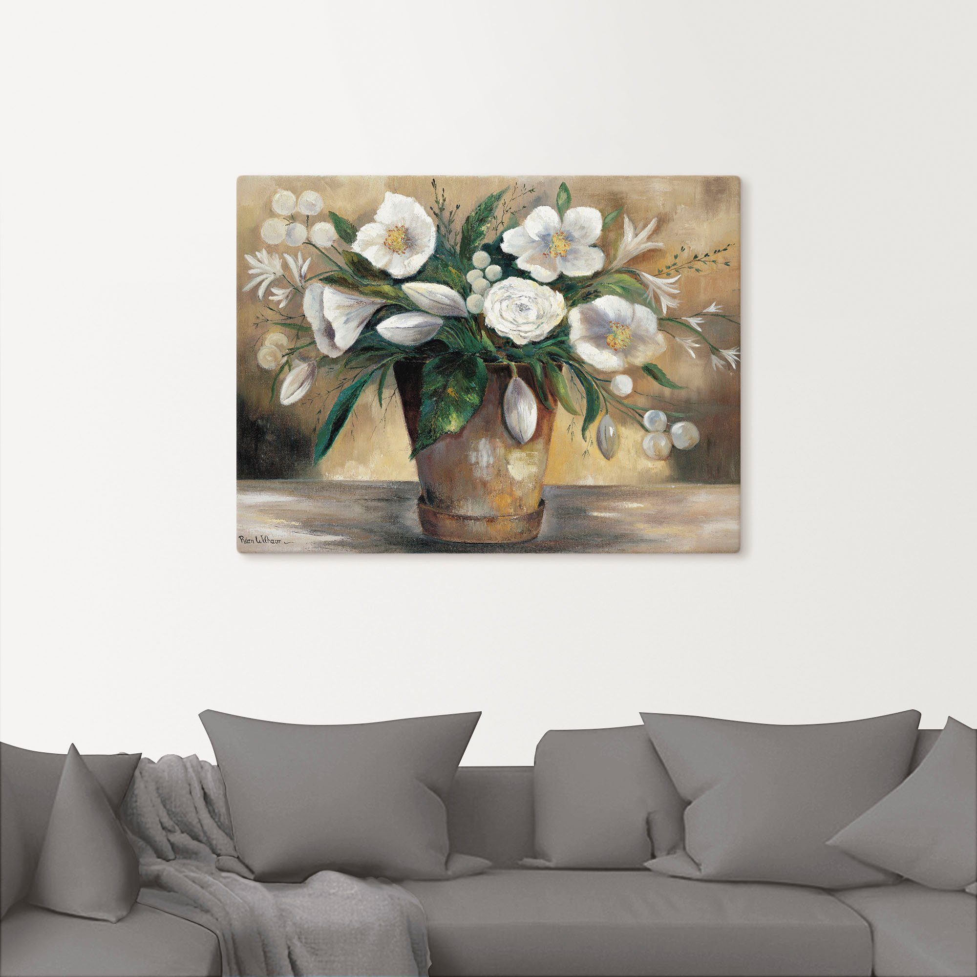 Artland Leinwandbild Combination der Reinheit I, Blumen (1 St), auf Holzrahmen gespannt