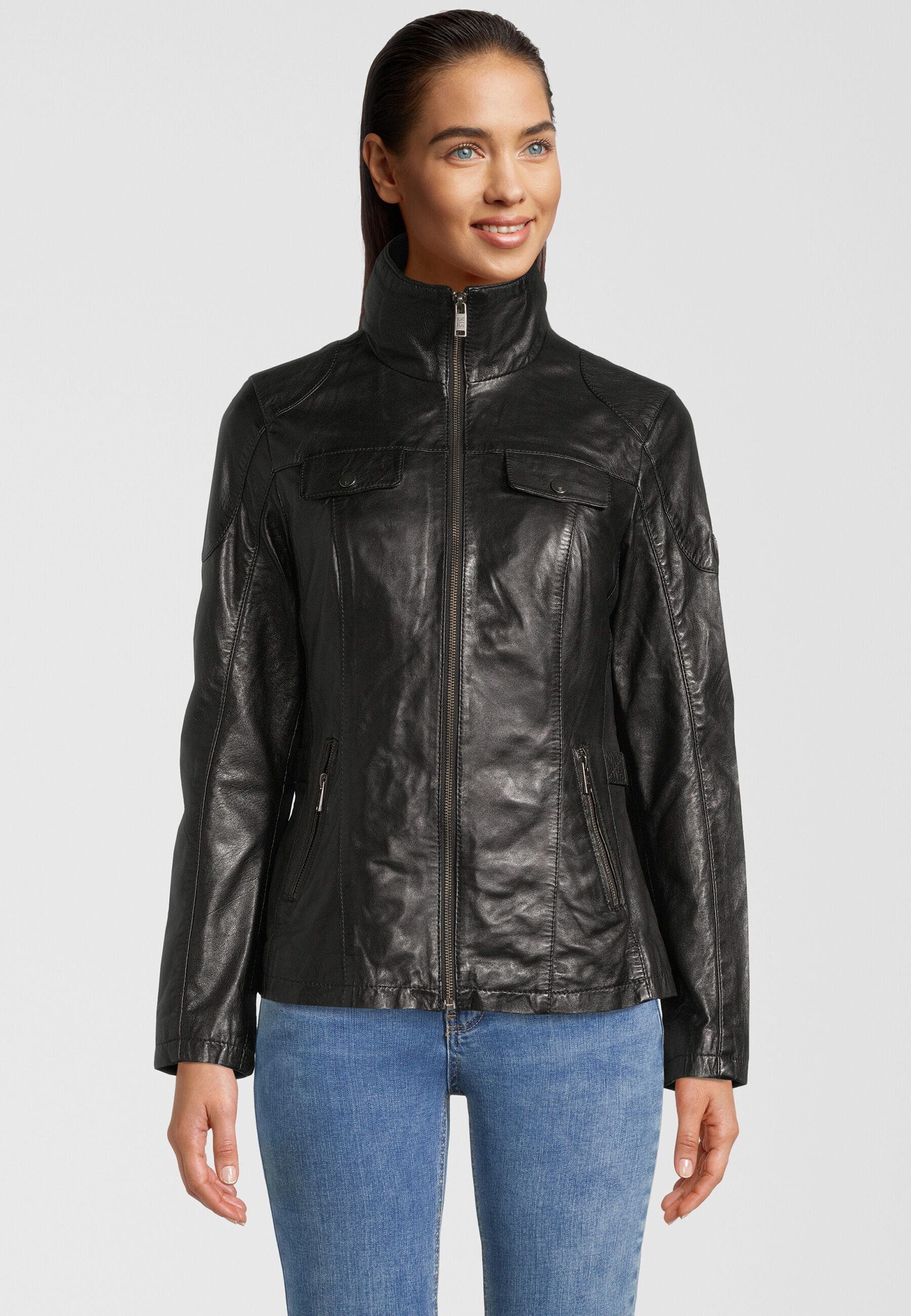 H.I.S Lederjacke SCARLET (1-St) mit seitlicher Schnalle zum Verstellen der Taillenweite