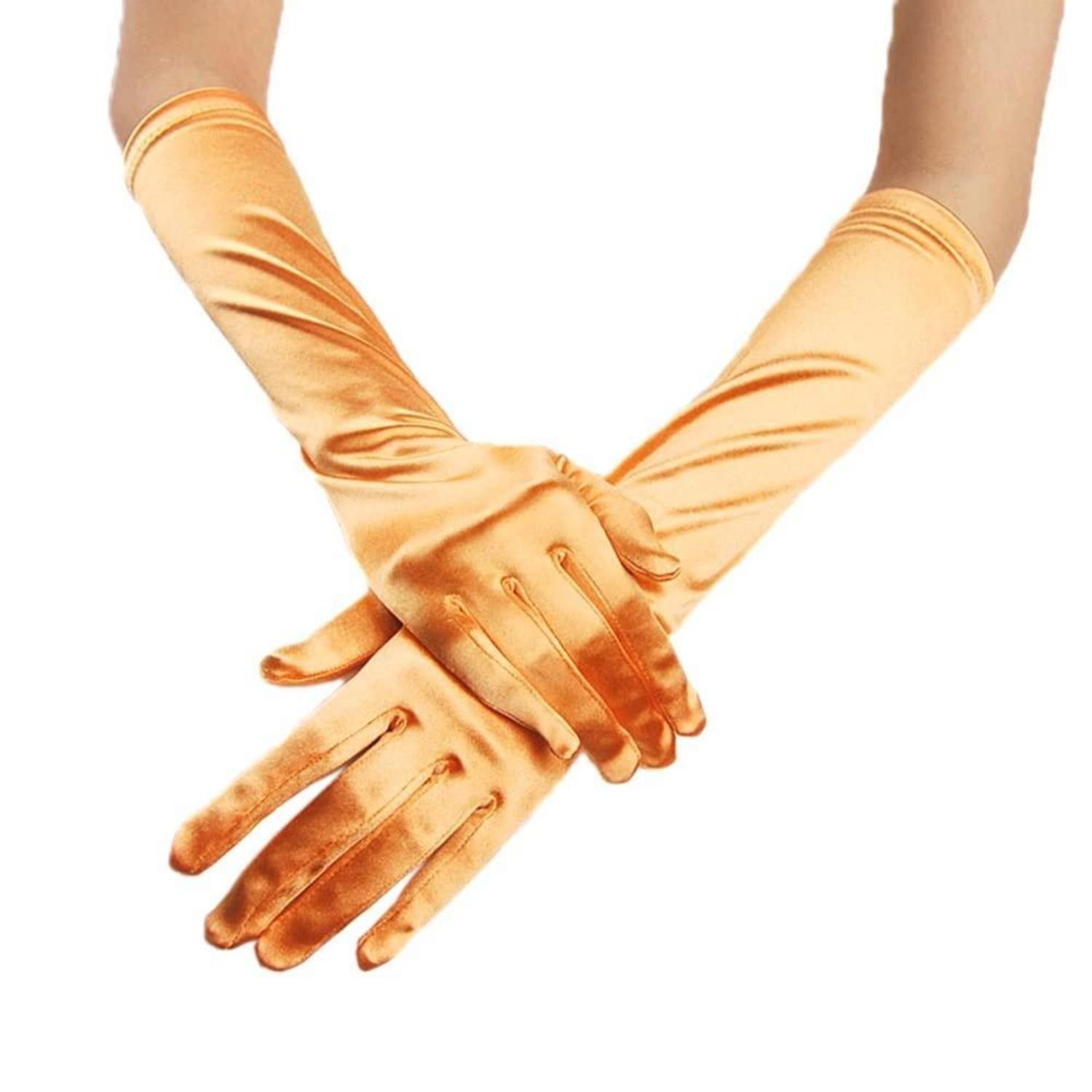 LuxusKollektion Abendhandschuhe Abendhandschuhe Damen Dunkelgold Mittel Lang (1-St)