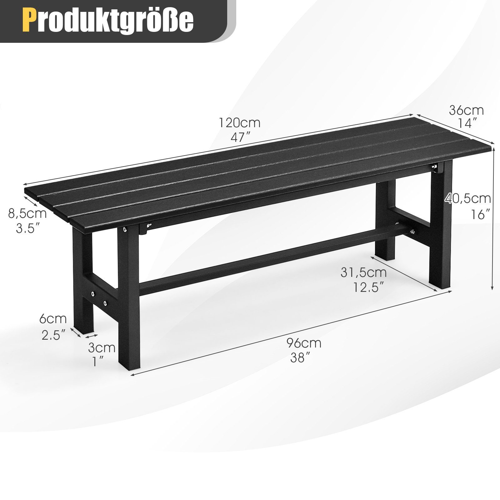 COSTWAY Gartenbank 2-Sitzer Sitzbank, bis 300kg, günstig online kaufen
