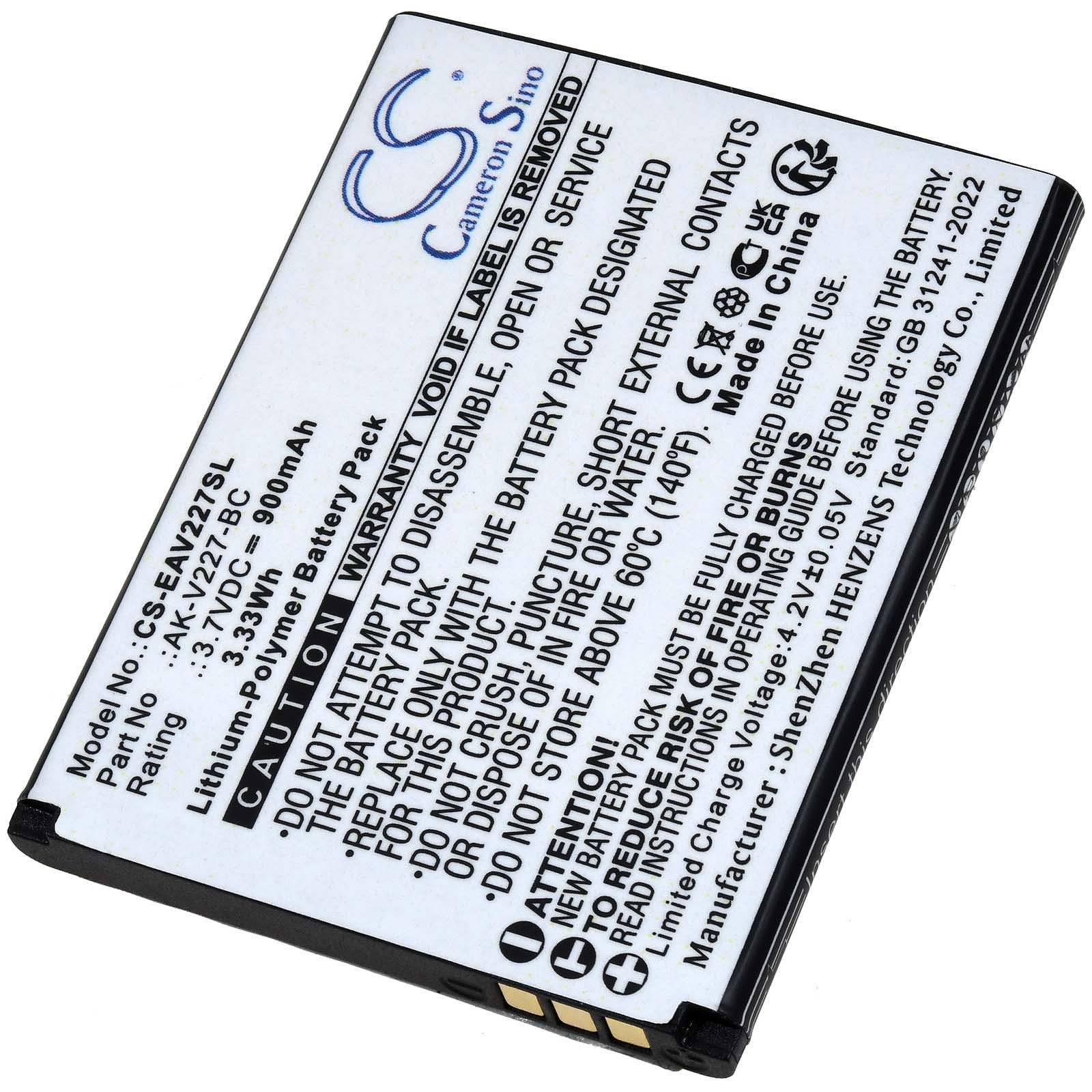 Powery Akku für Emporia Typ AK-V227-BC Handy-Akku 900 mAh (3.7 V)