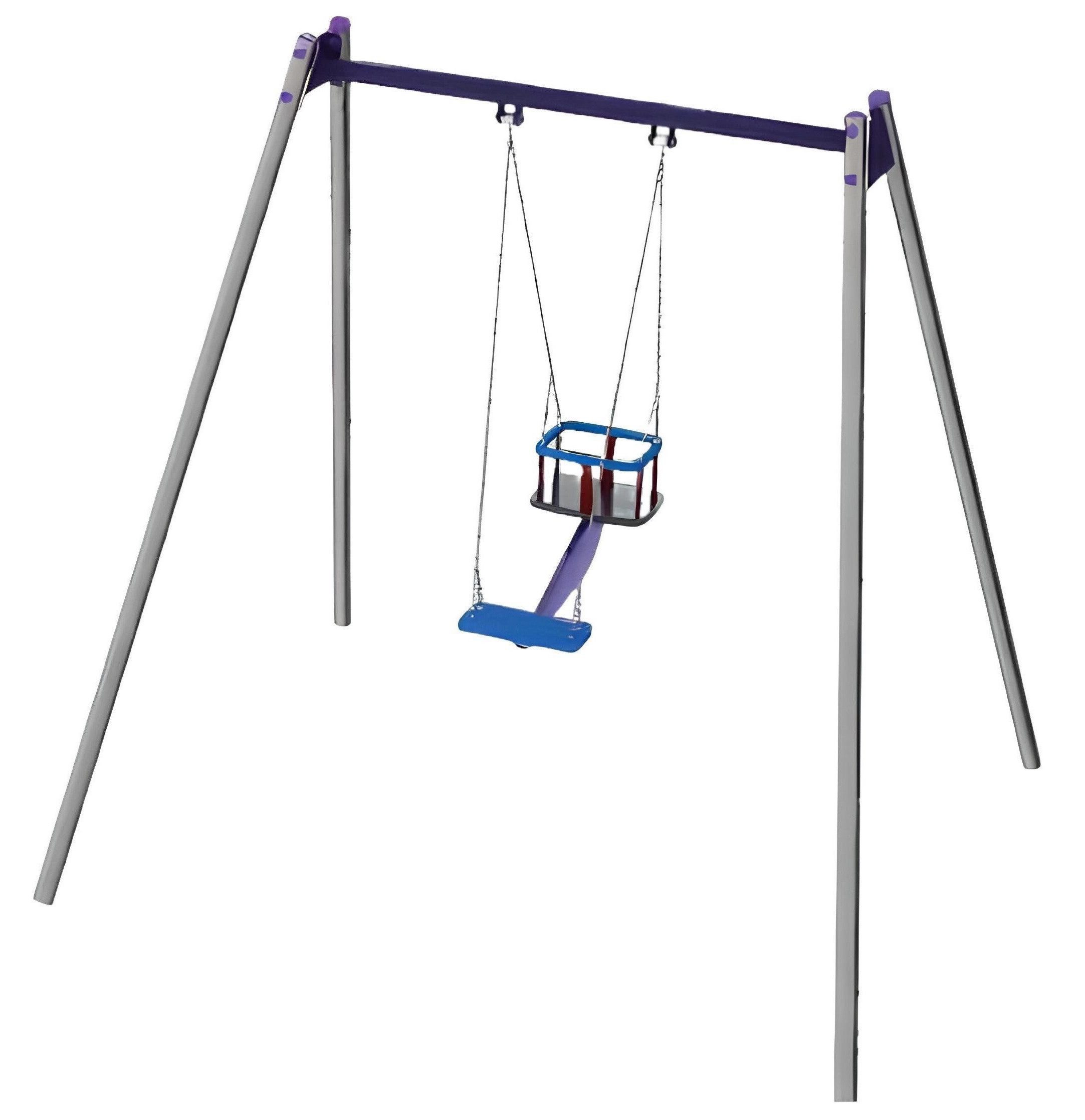 Xlmoebel Einzelschaukel Kinderspielplatz mit Nestschaukel, Gummischaukel und Doppelsitz, Hergestellt in Europa