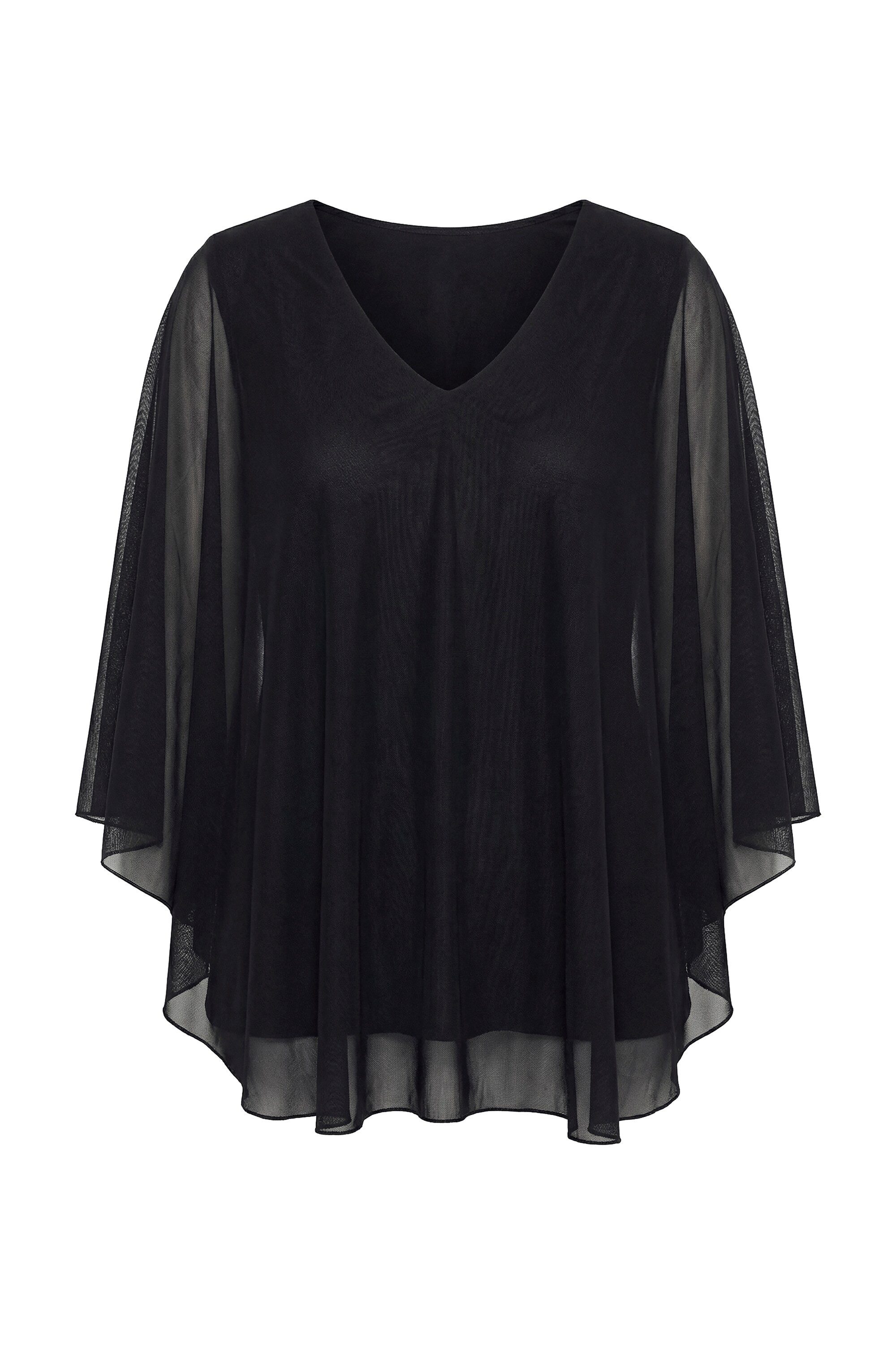 MIAMODA Longbluse Meshbluse weite Passform Muster Rückenschlitz