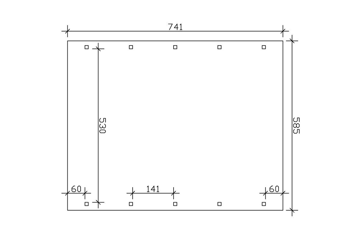 Skanholz Doppelcarport Spreewald, Einfahrtshöhe cm 585x741 cm, BxT: braun 215